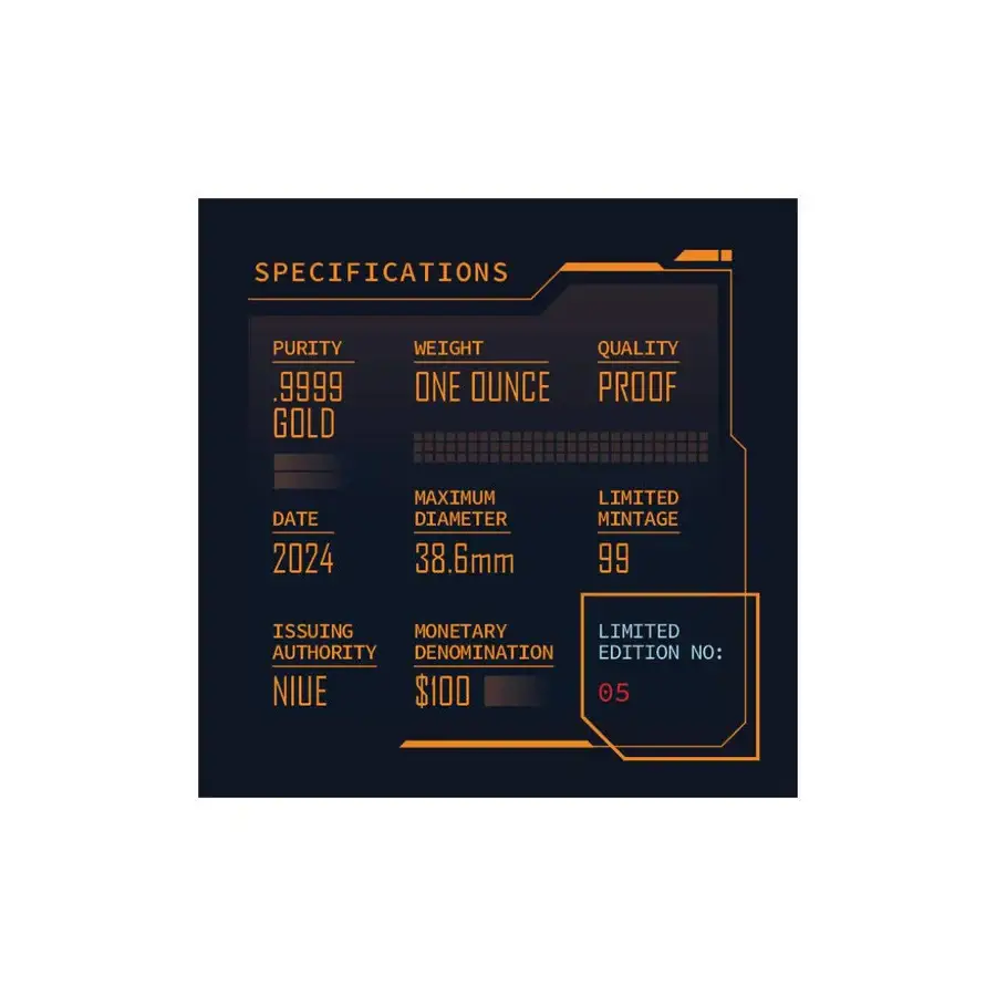 Mars from Phobos 2024 $100 1oz Gold Proof Coin