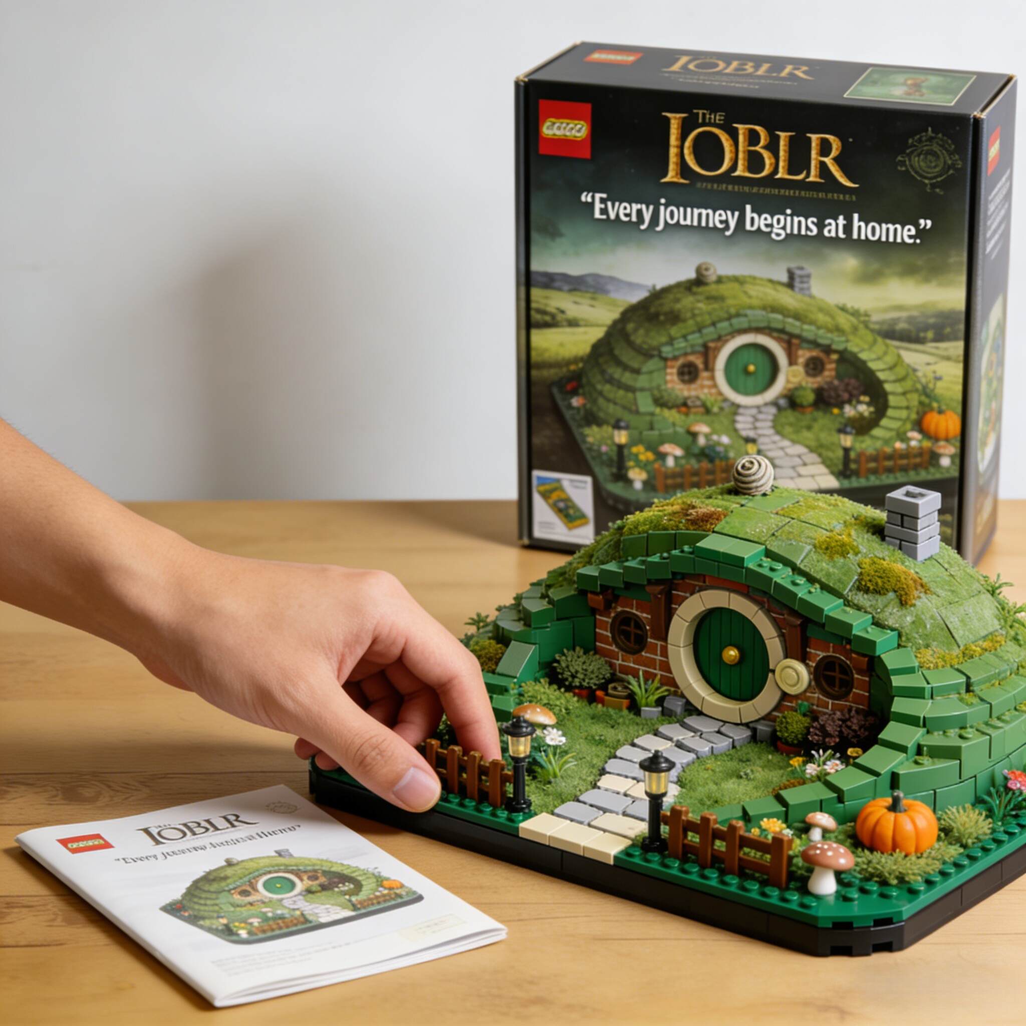 🏡 Hobbit Hillside Home – Brick Diorama Set