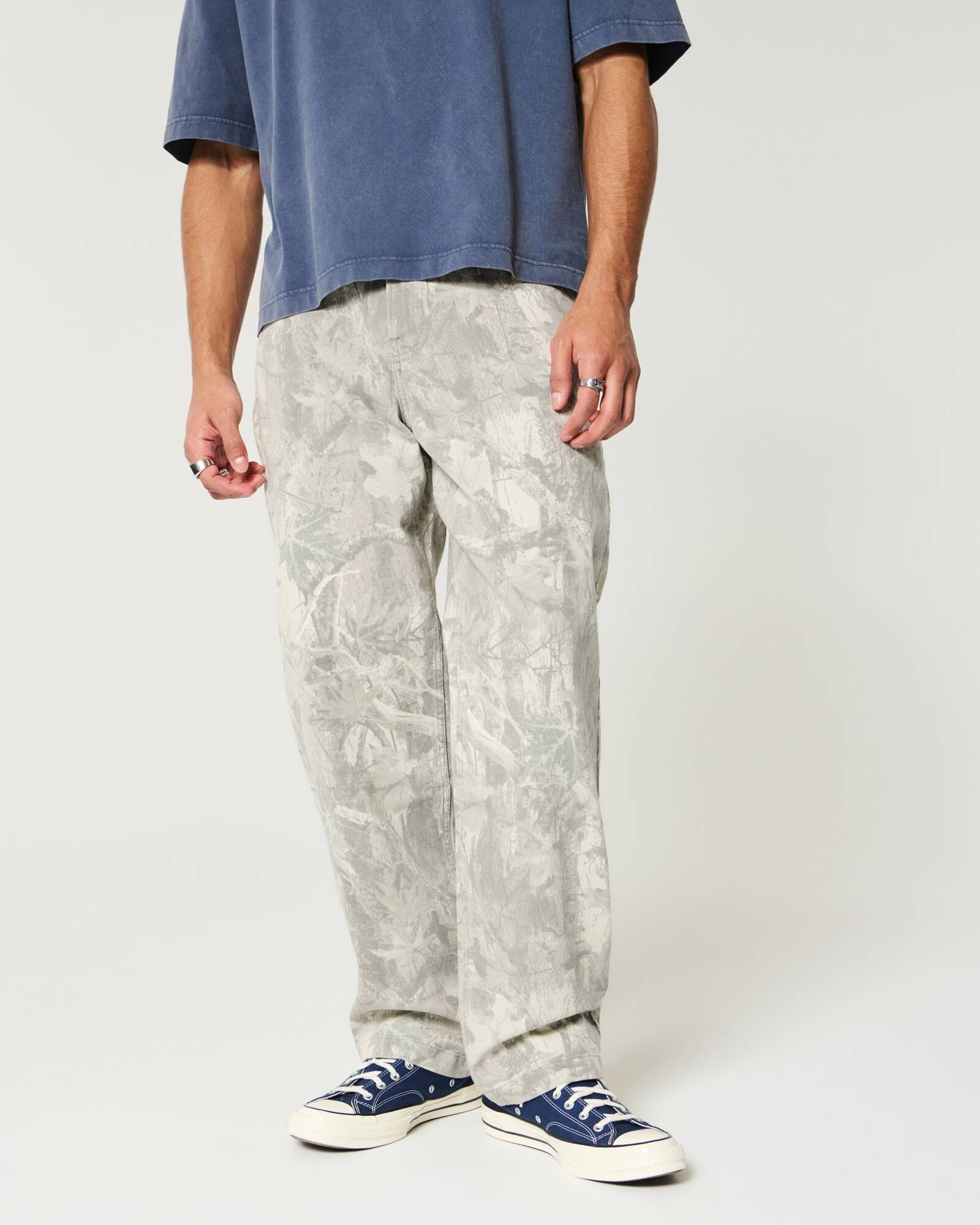 Railroad Stripe Baggy Painter Jeans