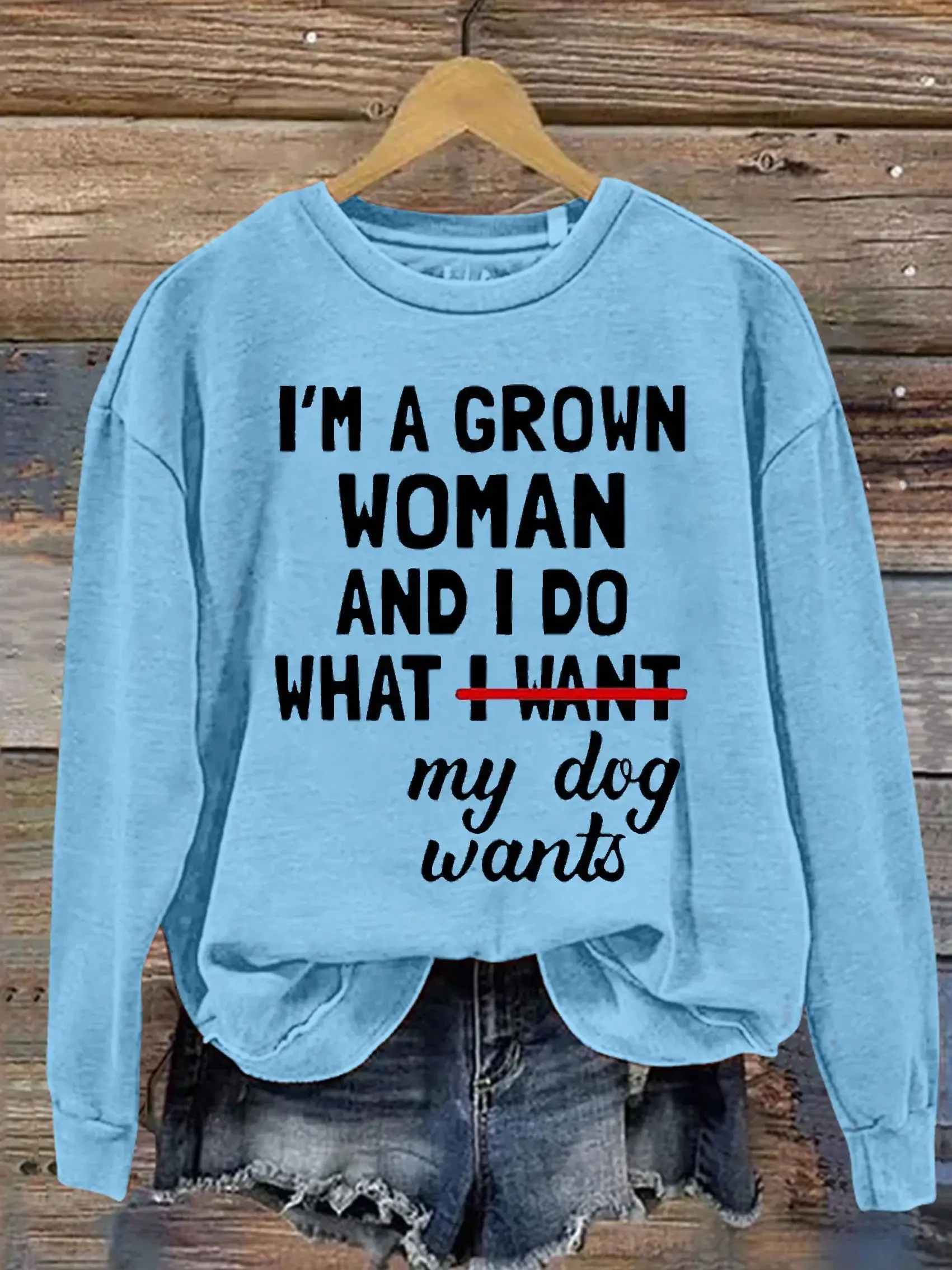 Dog Lover Letter Print Casual Sweatshirt