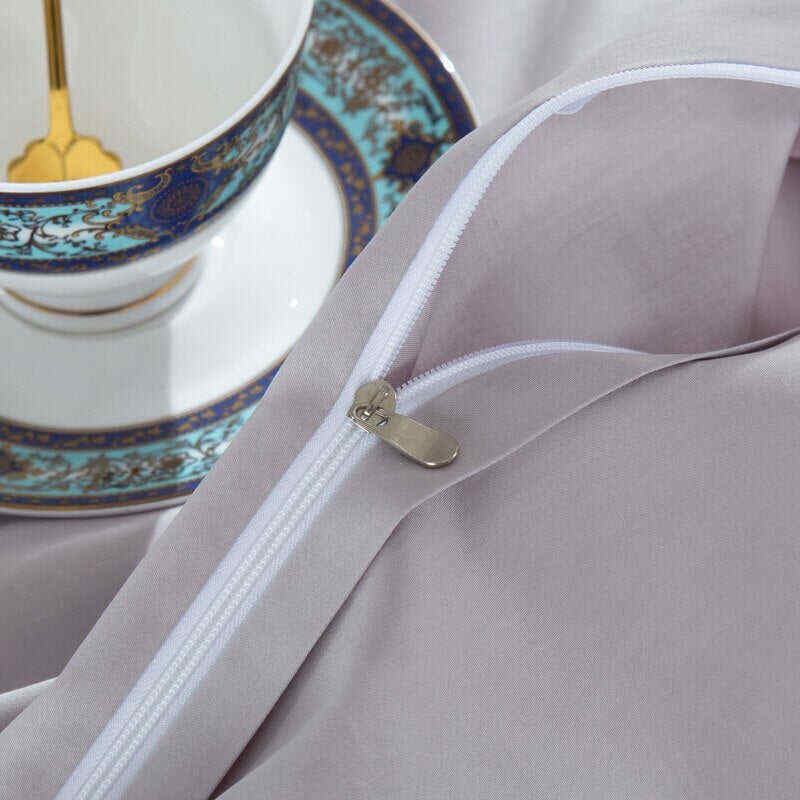 Kaleyra Silver Golden Silk Satin Cotton Duvet Cover Set