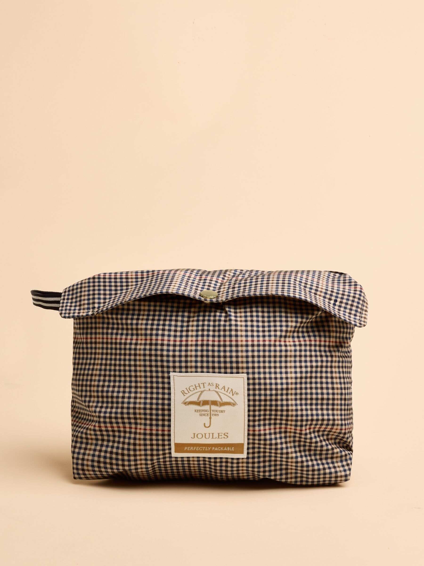 Holkham Brown Check Waterproof Packable Raincoat With Hood