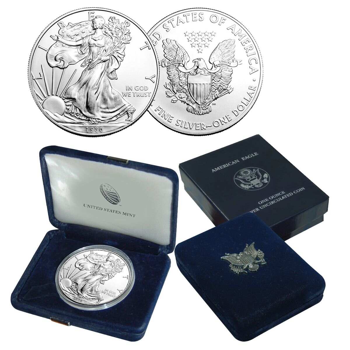 Buy 1986-2019 American Silver Eagle Proof 33 Coin Set (Box + CoA, No 2009)