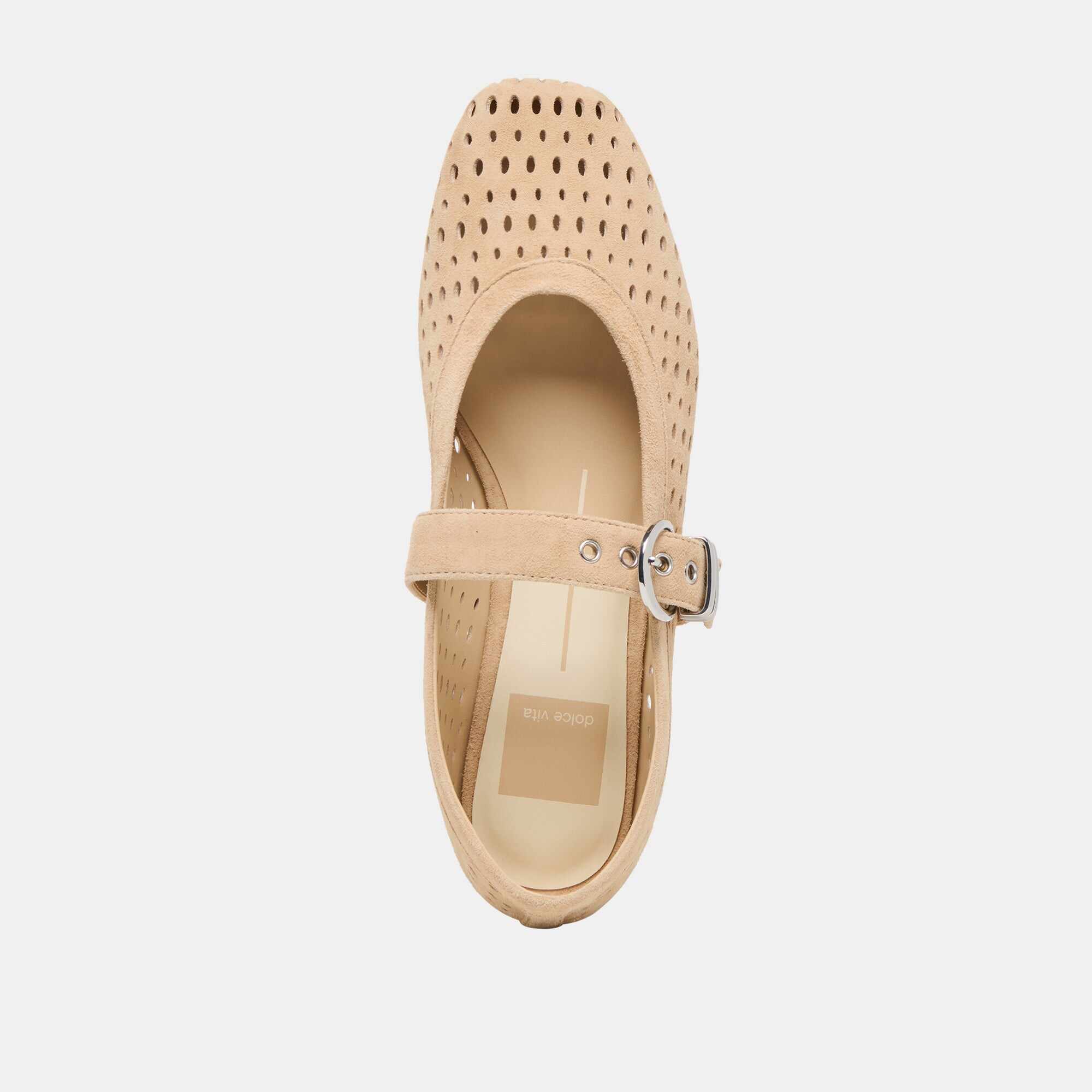 MIKEL BALLET FLATS CAMEL PERFORATED SUEDE