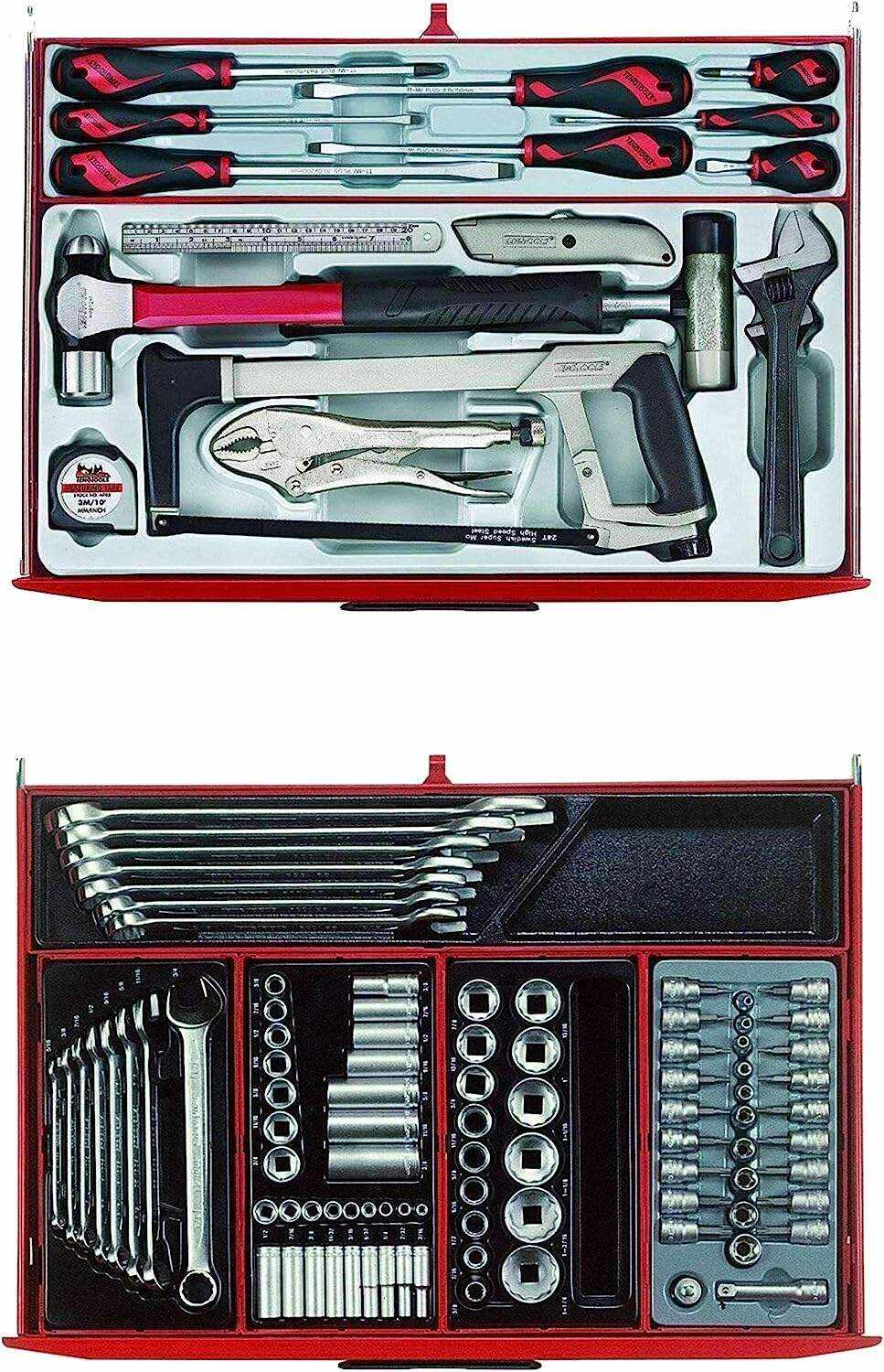 Tools 1001 Piece Mega Master Mixed Hand Tool Kit + 3 Toolbox Storage Cases - TCMM1001N, Silver