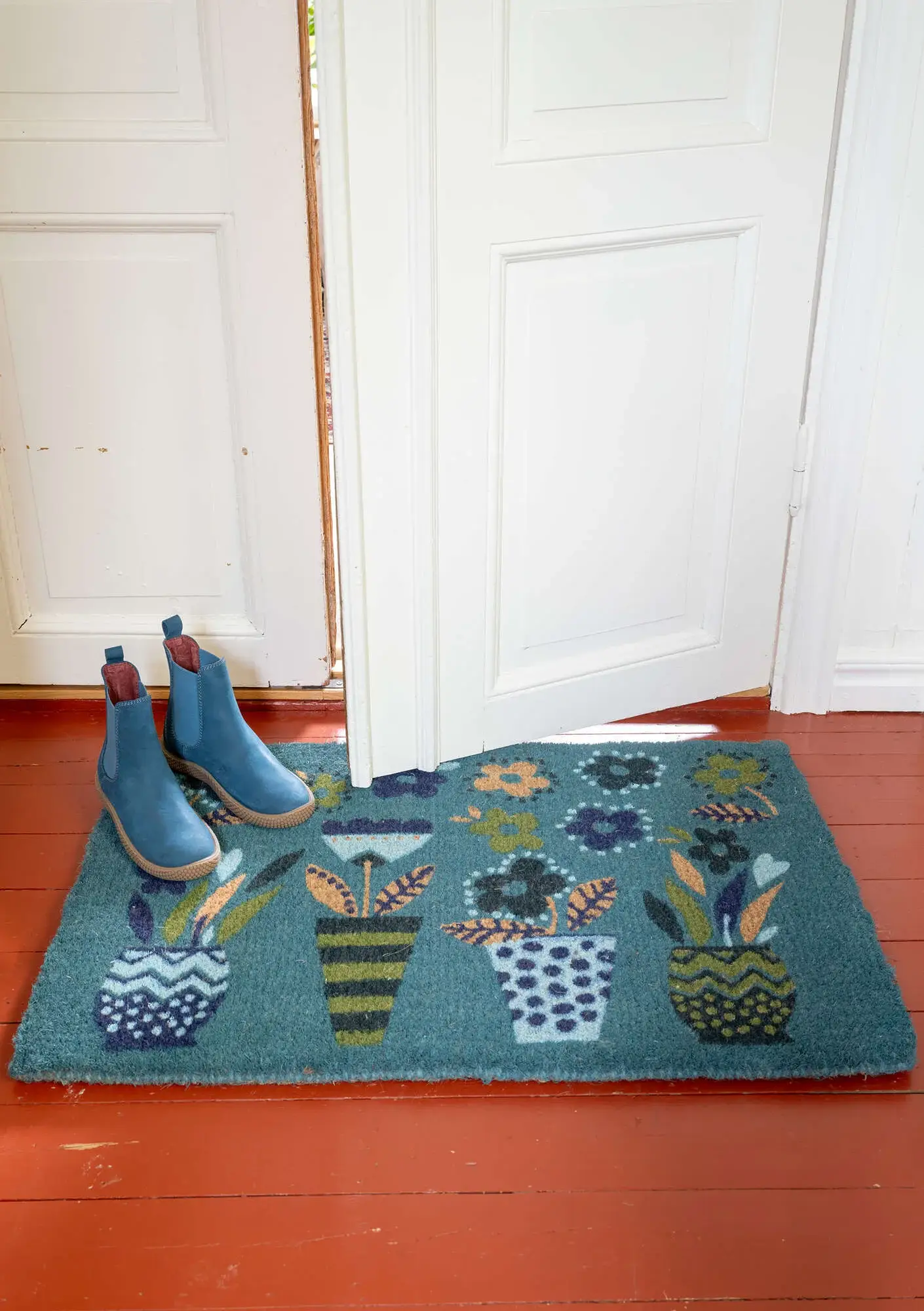 “Flower pots” coir doormat