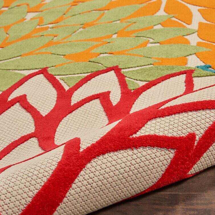 Miraloma Green/Red/Orange Indoor/Outdoor Rug