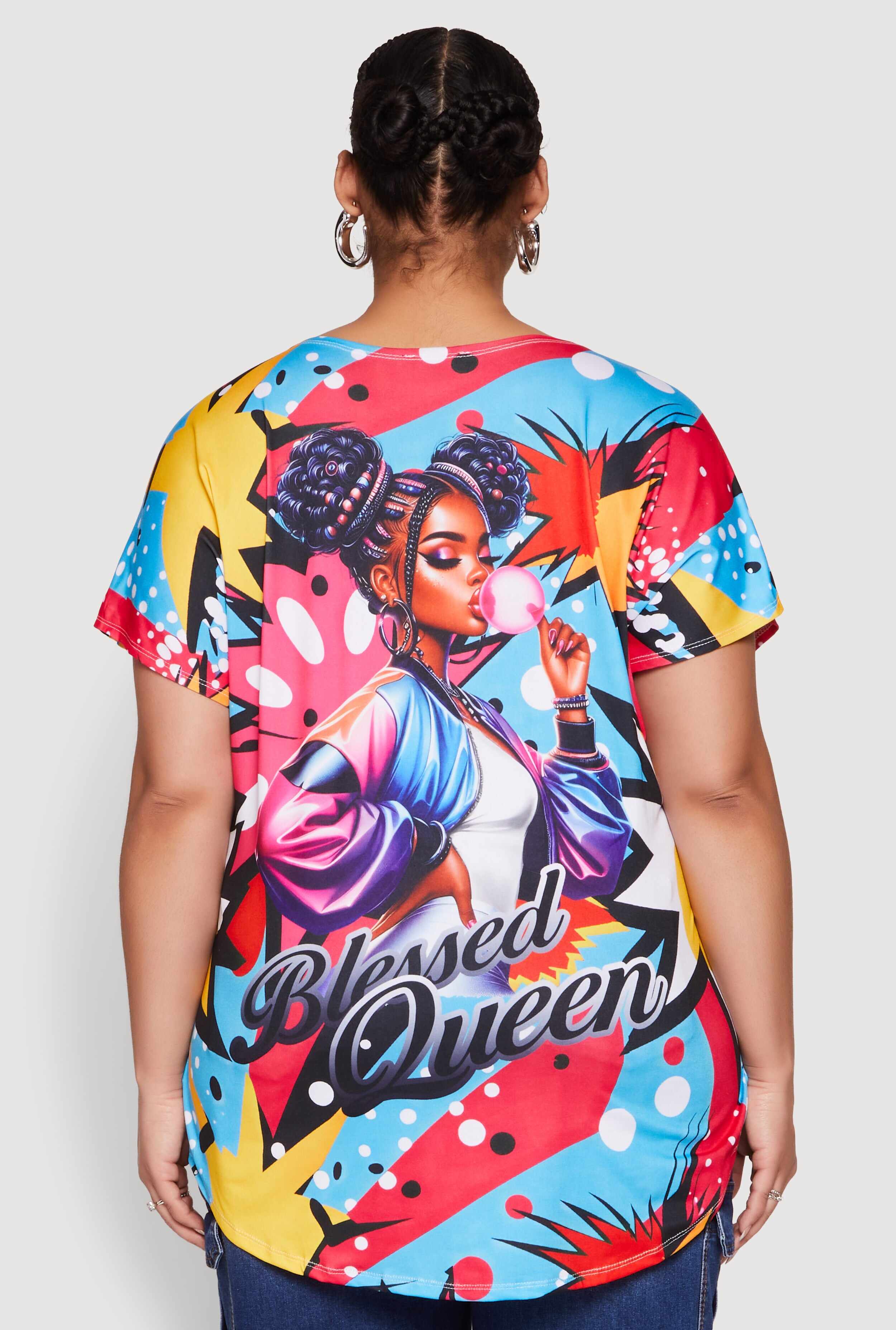 Plus Size Blessed Queen Graphic Tee