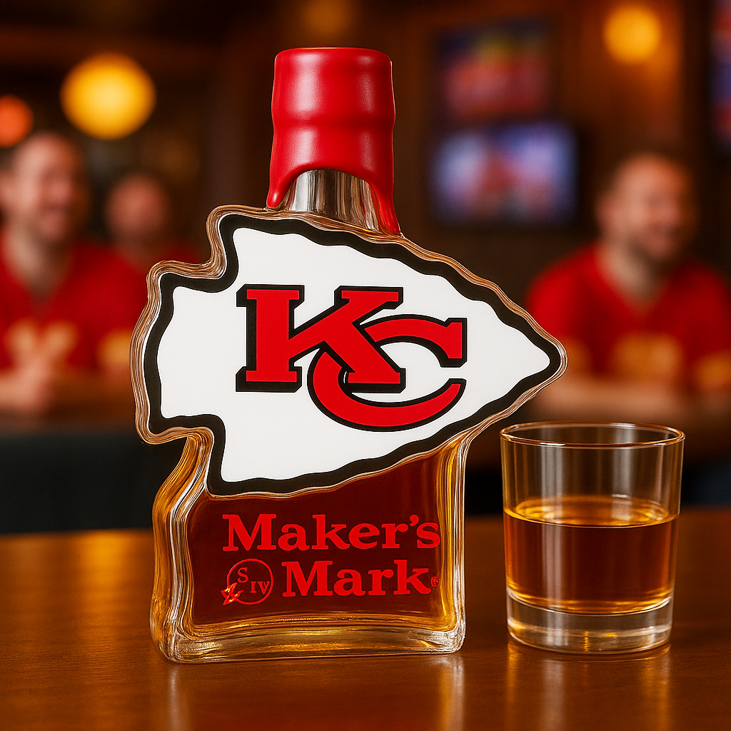 Kansas Chiefs Whiskey Bottle