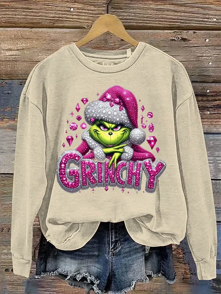 Women's Christmas  Funny Pattern Neck Sweatshirt