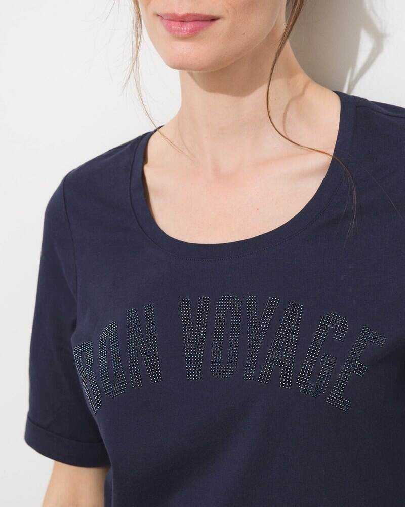 Bon Voyage Scoop Neck Tee Classic Navy
