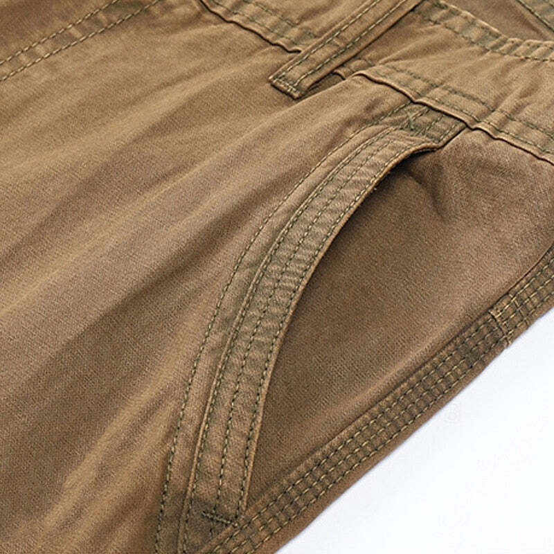 Men's Multi Pocket Plain Breathable Moisture Outdoor Daily Camping & Hiking Pants (Belt Included)