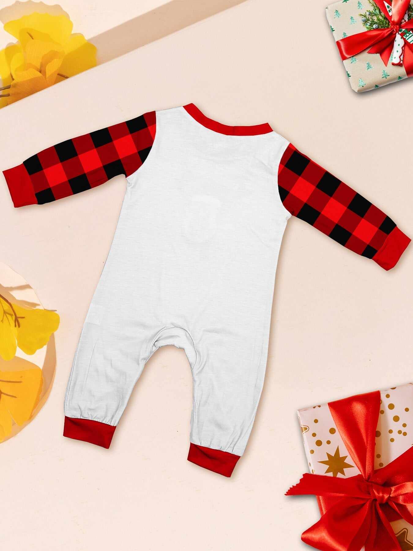 Colorful Lights White Bearded Santa Family Pajama Set