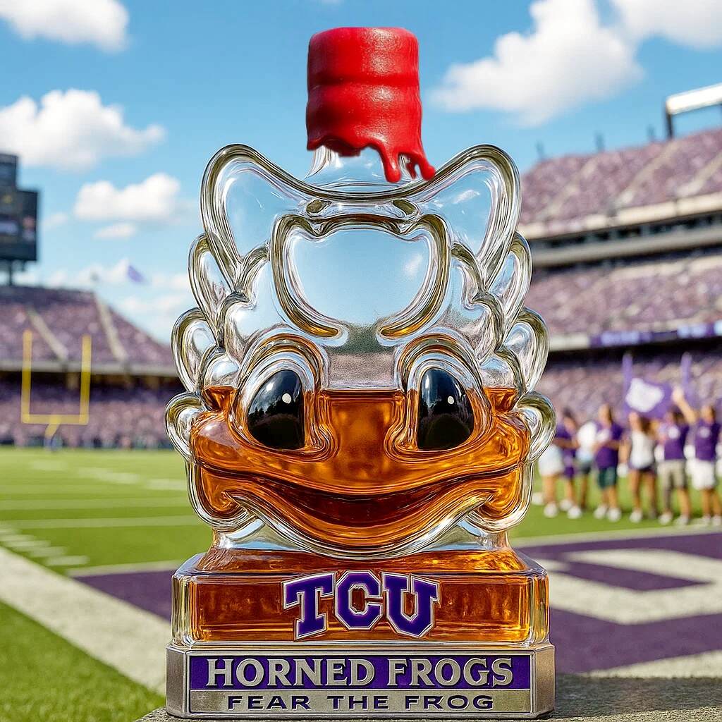TCU Horned Frogs Mascot Limited Edition Whiskey Bottle