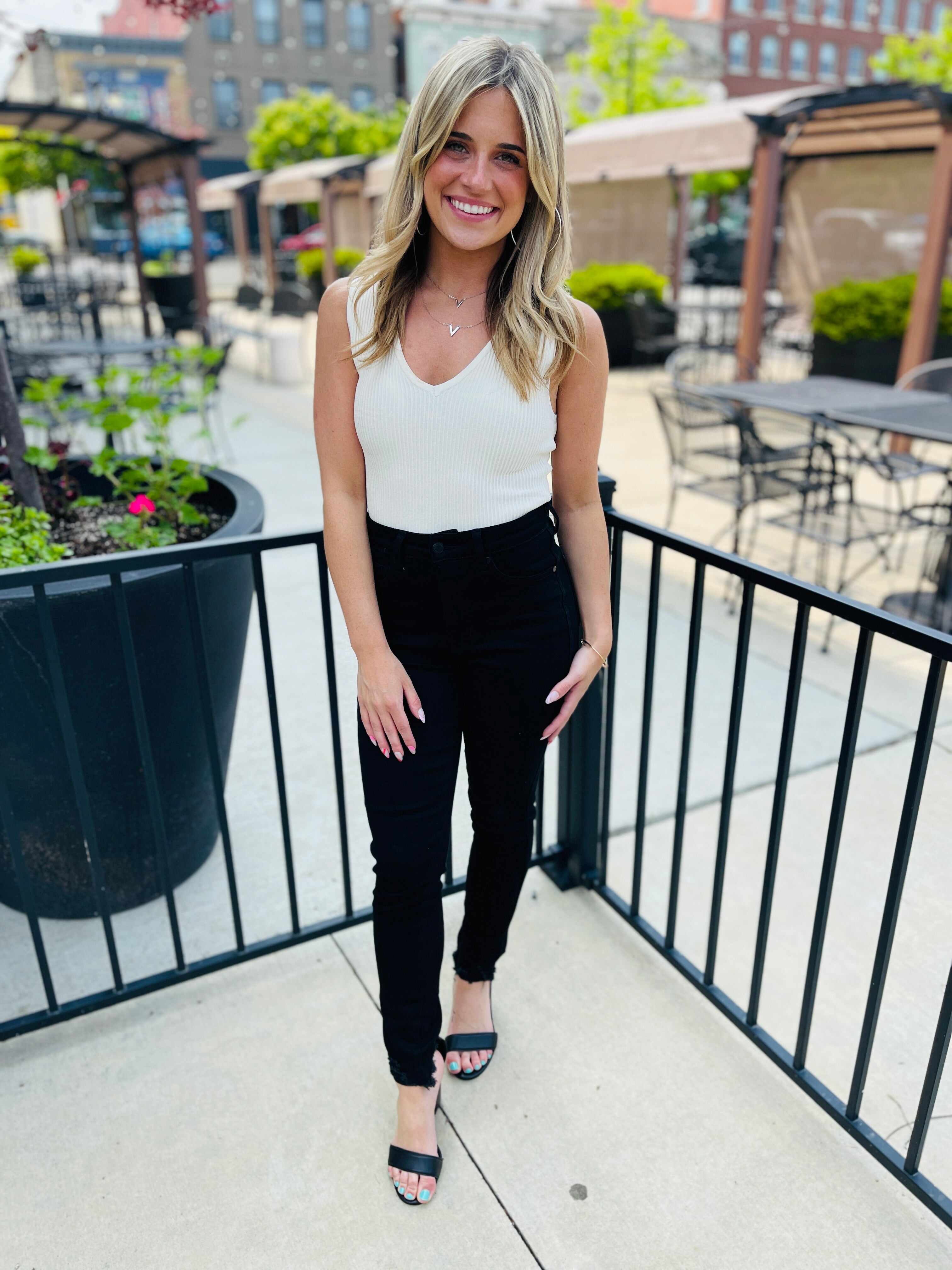 MARKDOWNS! Tummy Control Black Skinny Jeans in Reg/Curvy Fifth Restock!