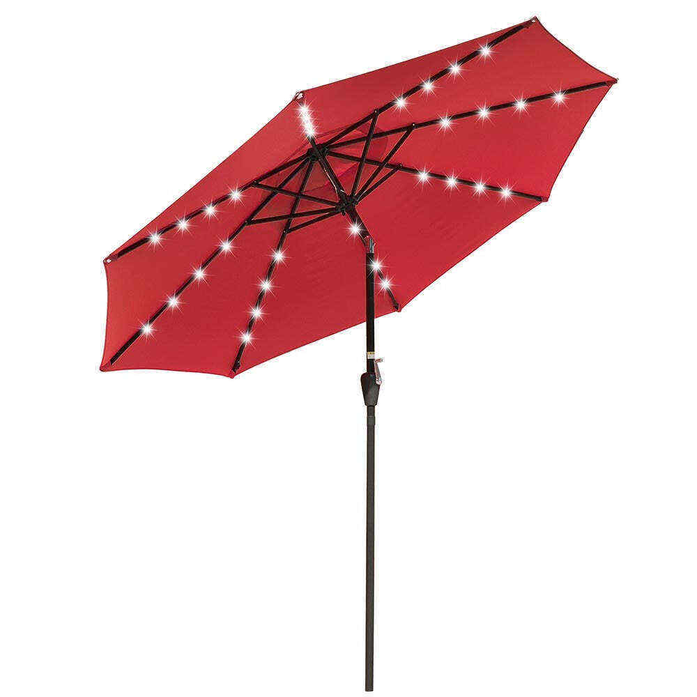 Yescom 9ft Solar LED Market Tilt Patio Umbrella