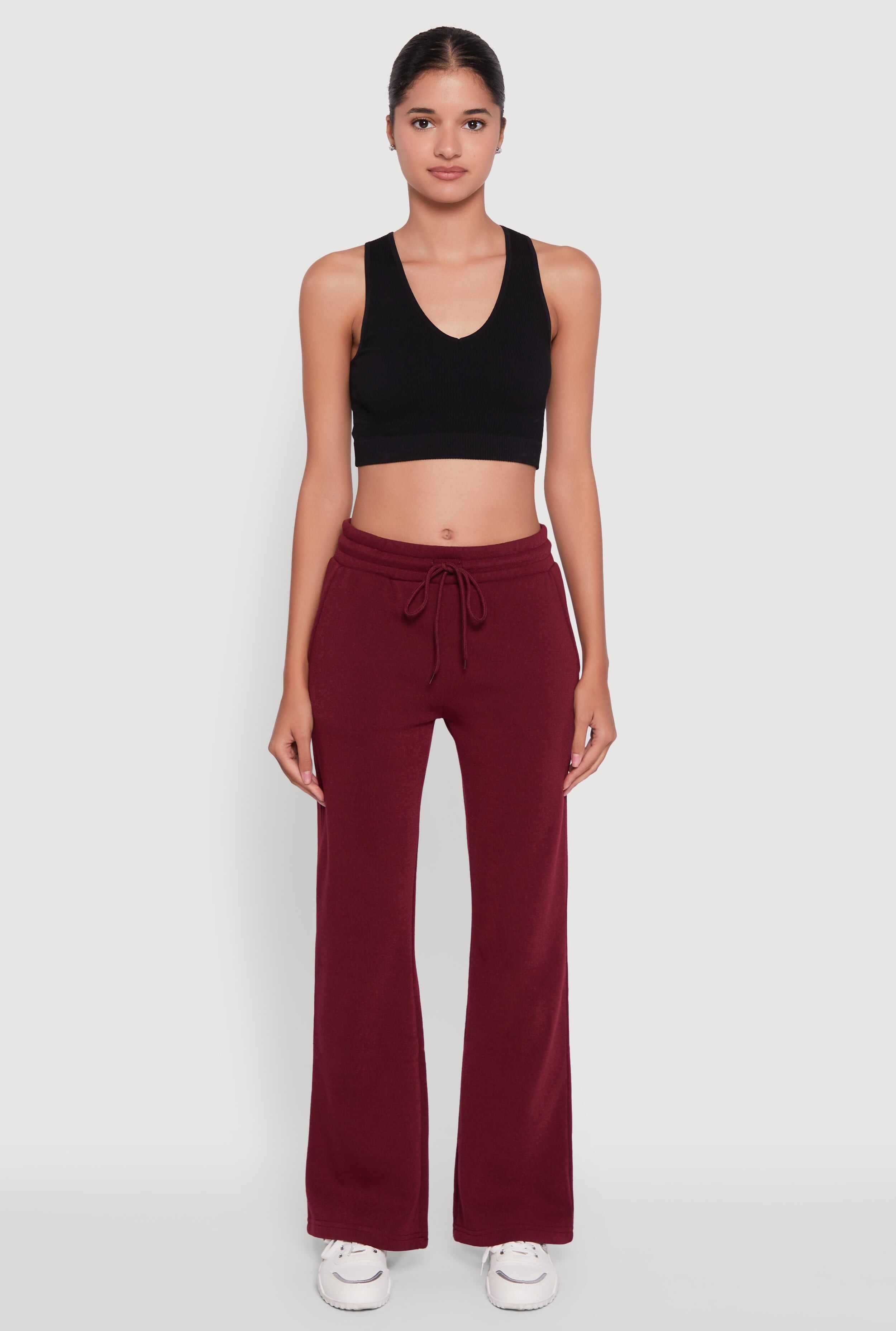 Drawstring Waist Bootcut Sweatpants