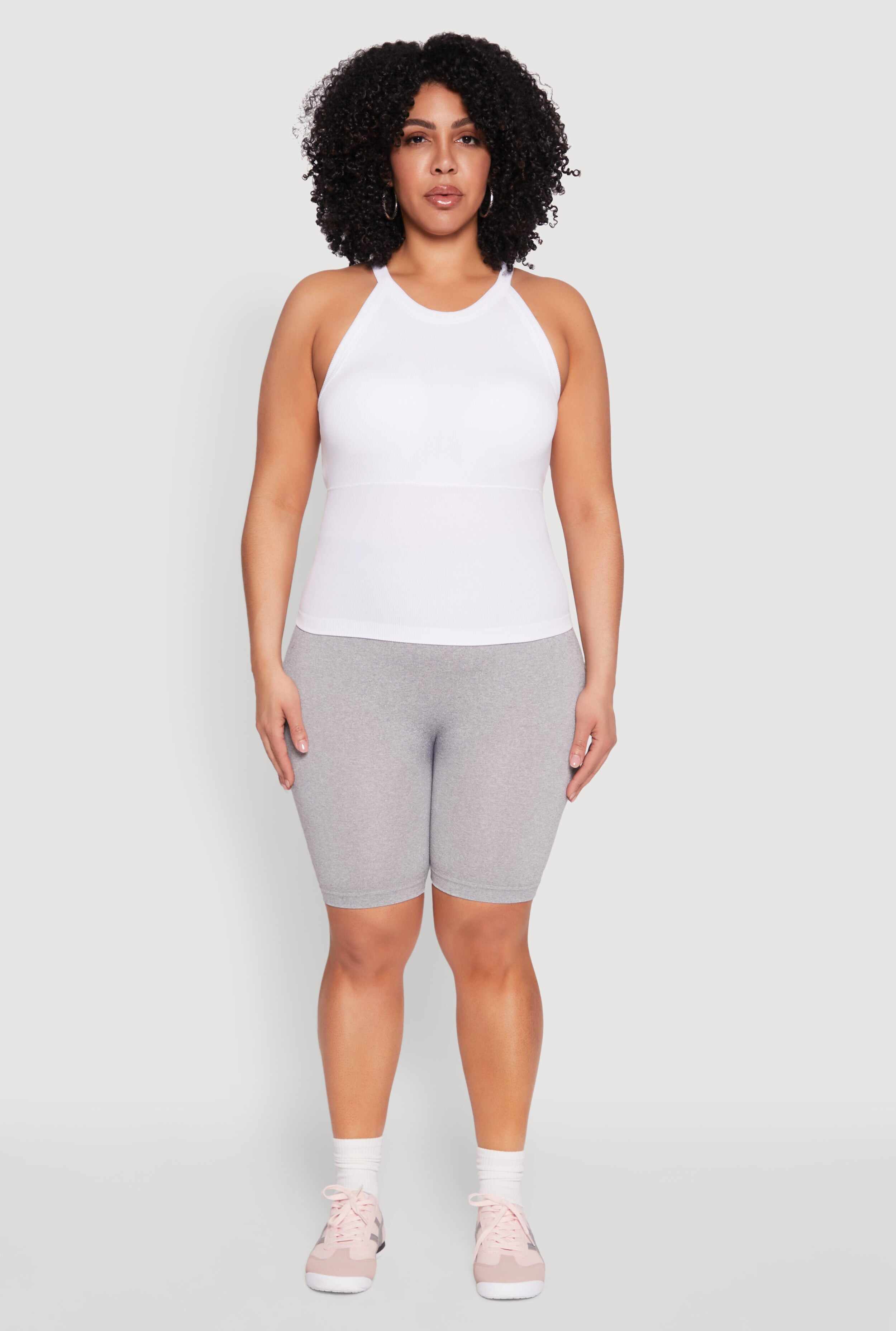 Plus Size High Waisted Seamless Bike Shorts