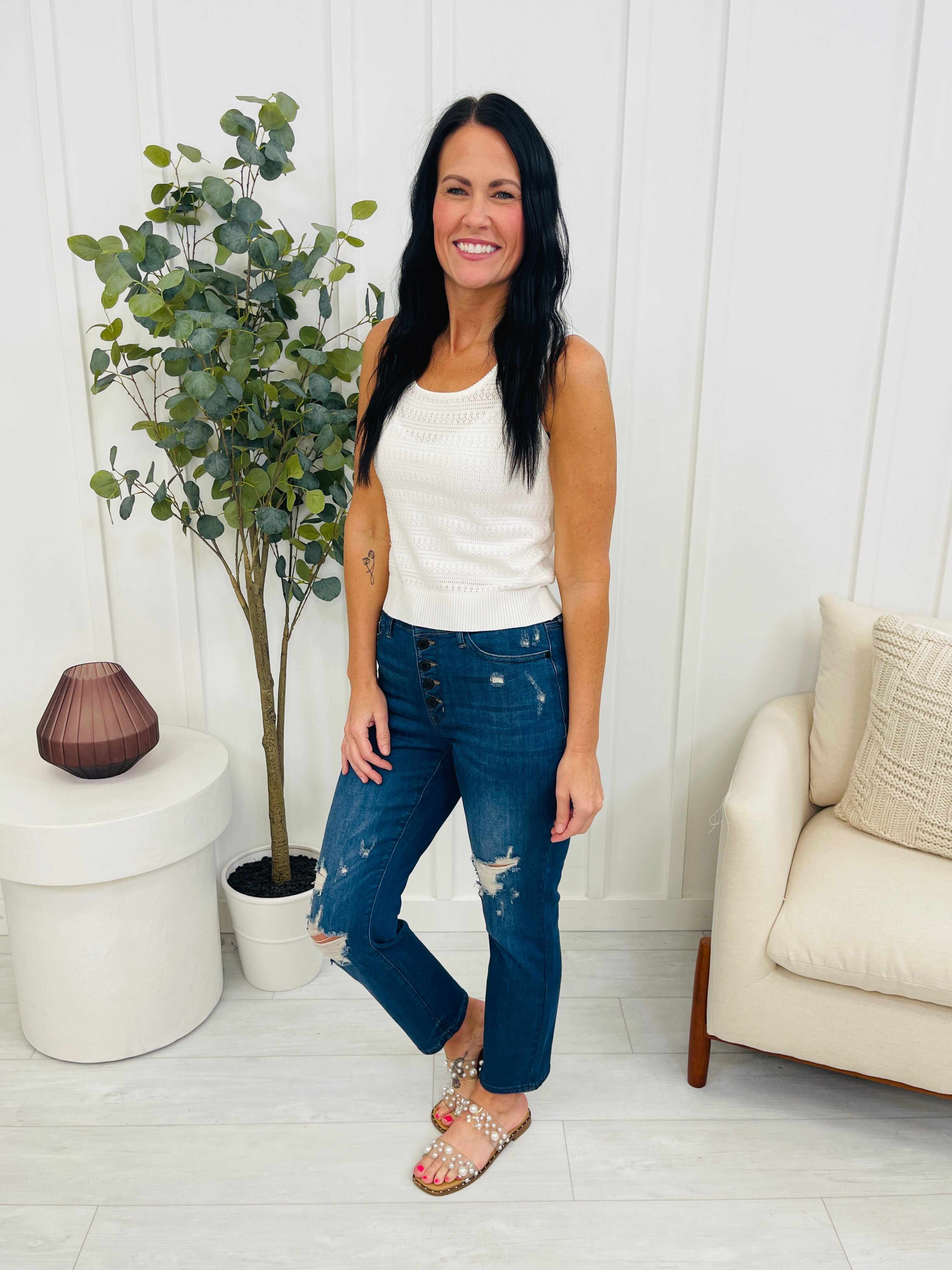 REG/CURVY Boyfriend Material Button Fly Boyfriend Jeans