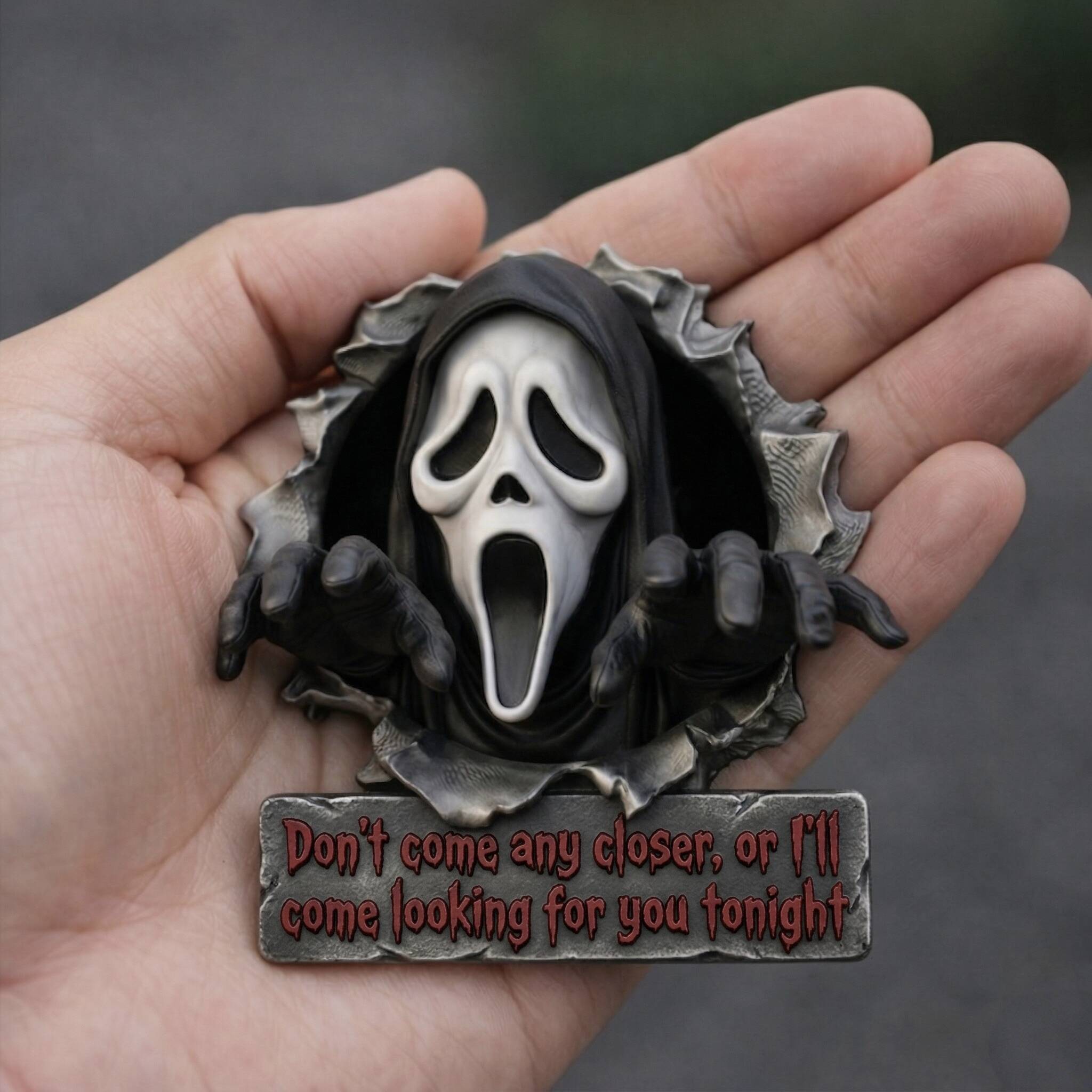 Scream Ghostface 3D Car Decal – Haunt Your Ride Forever!