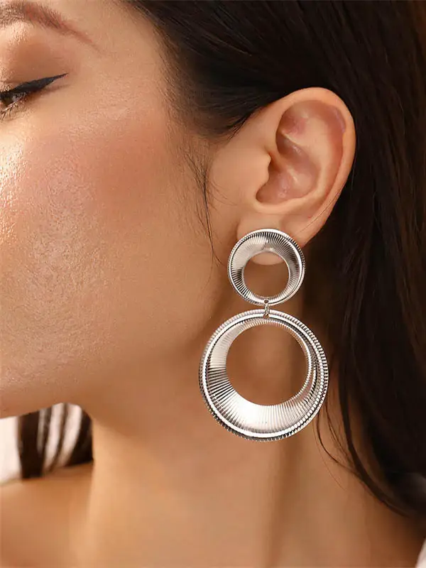 Double Hoop Drop Earrings