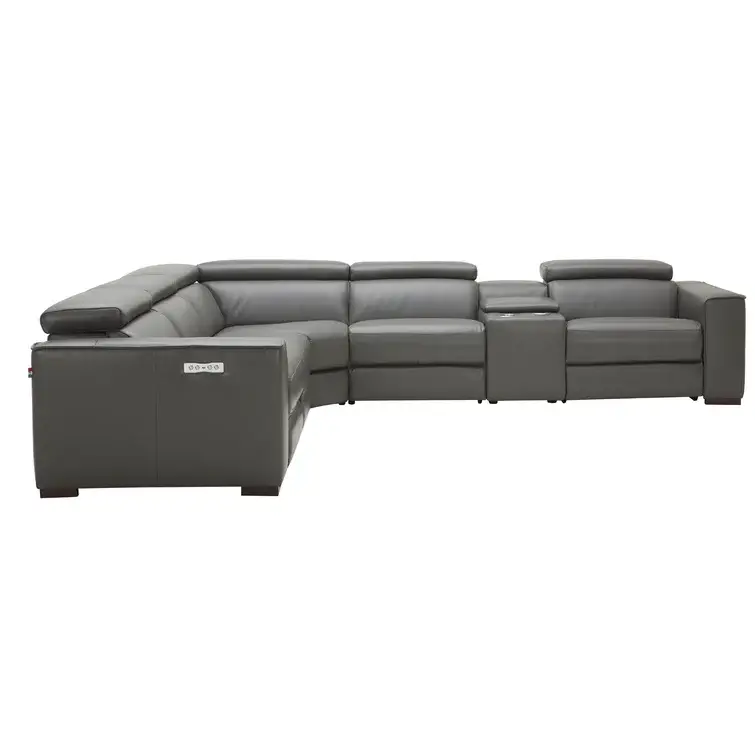 Graddy 6 - Piece Leather Power Reclining Sectional