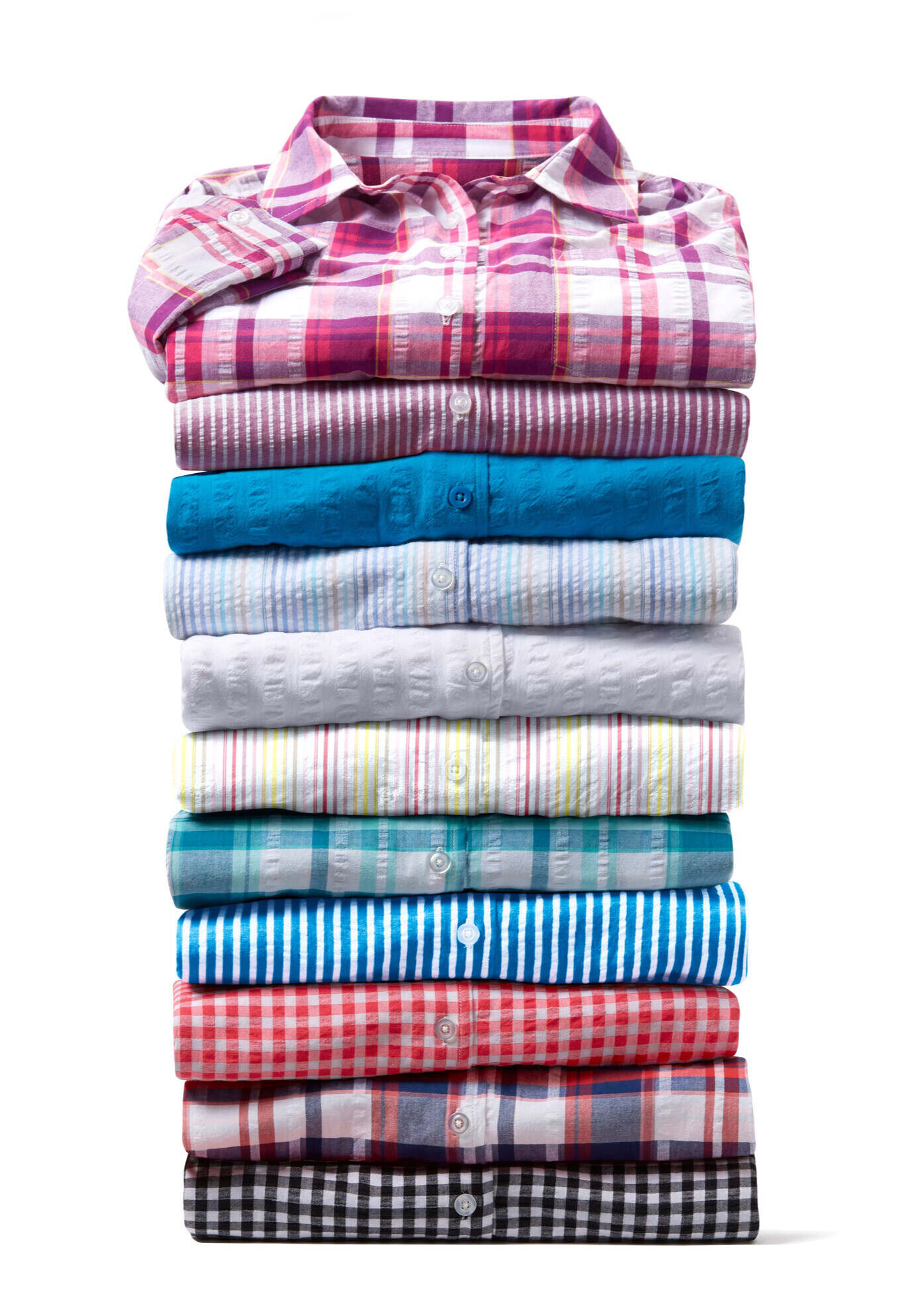 Short-Sleeve Button Down Seersucker Shirt