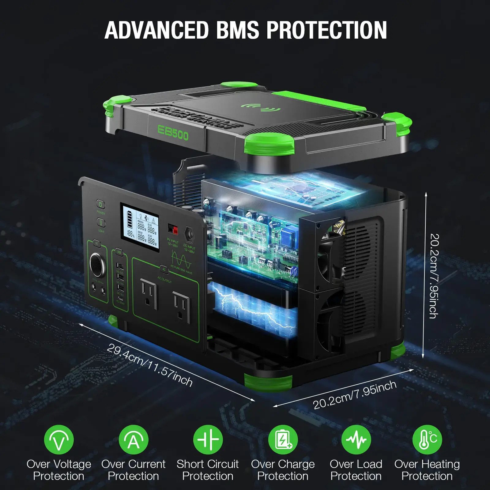Outdoor Power Station: EBL 500W Solar Generator w/ 519Wh Battery & 10 Ports | Powers Your Camping, Road Trips & Emergencies