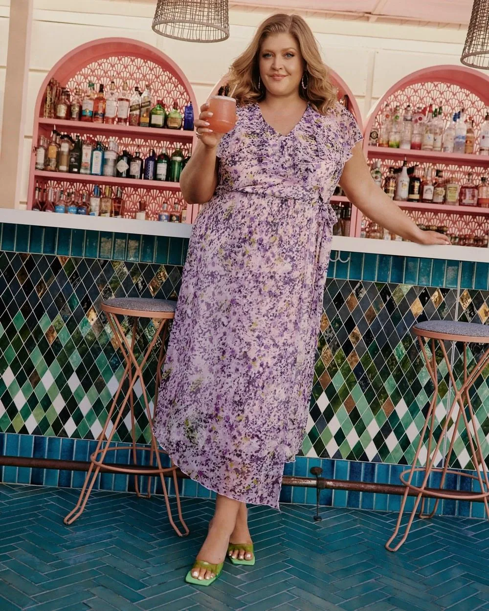 Meredith's Picks - Printed Wrap Maxi Dress - Addition Elle
