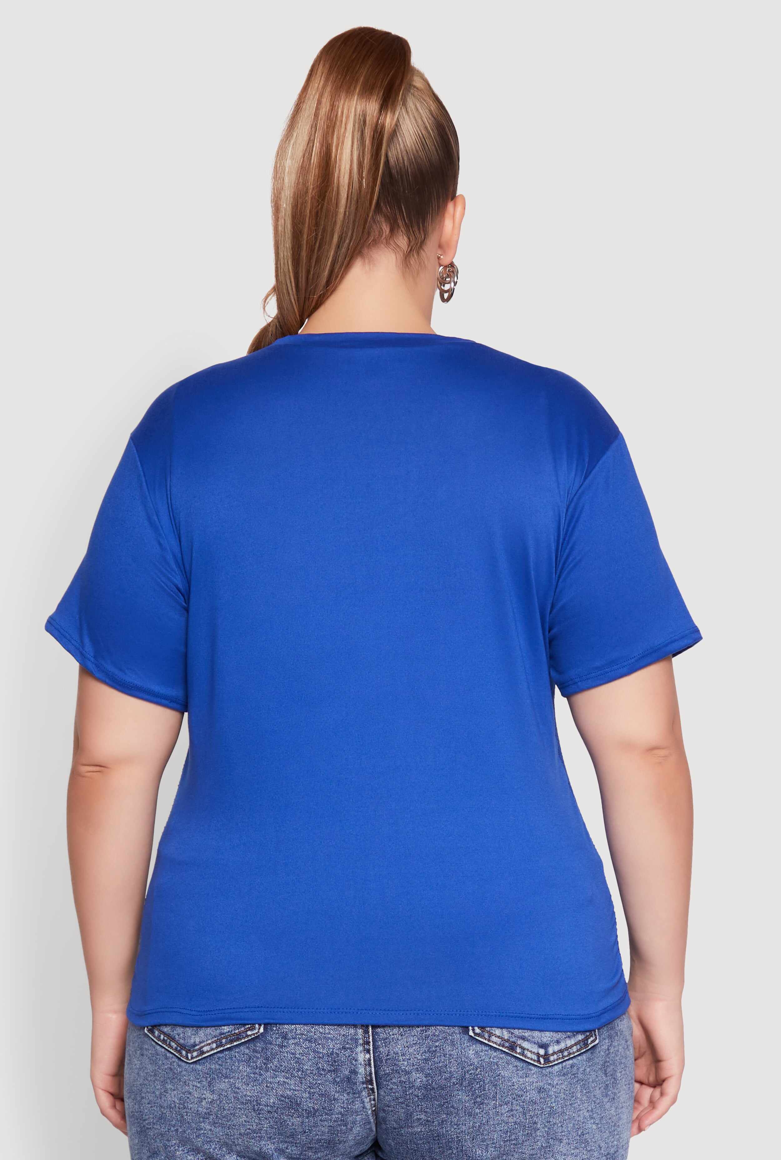 Plus Size Fishnet Detail Brooklyn Sport Club Top