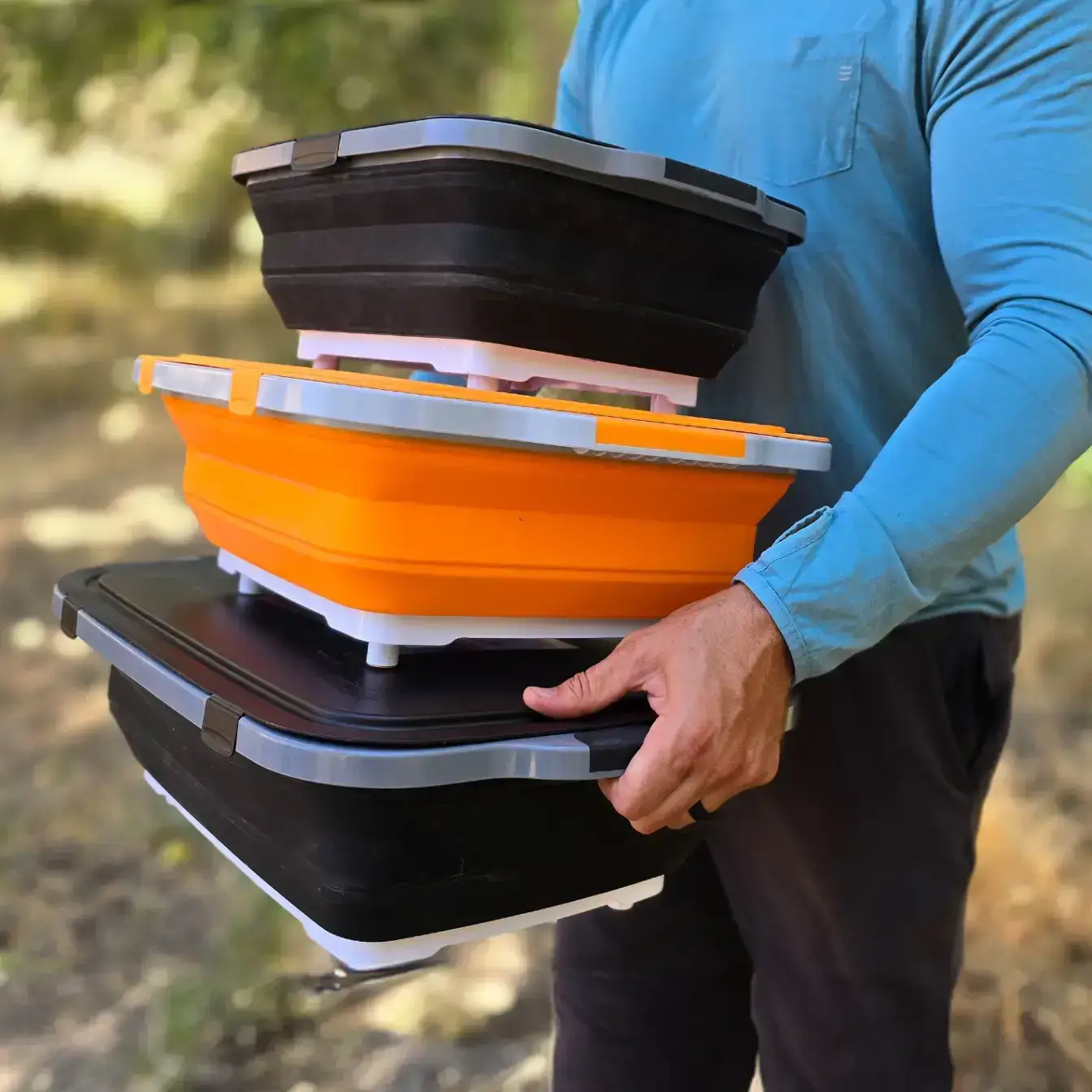 3pc Collapsible BBQ Prep Tub Set