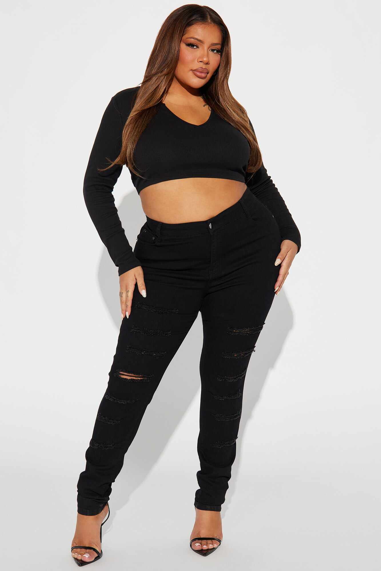 Lola Low Rise Skinny Jeans - Black