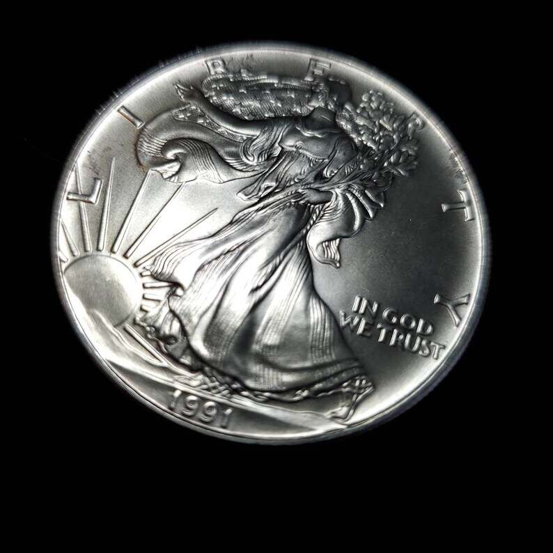1991  American Silver Eagle BU  -  1 Oz .999-   Key date   Lot# 817
