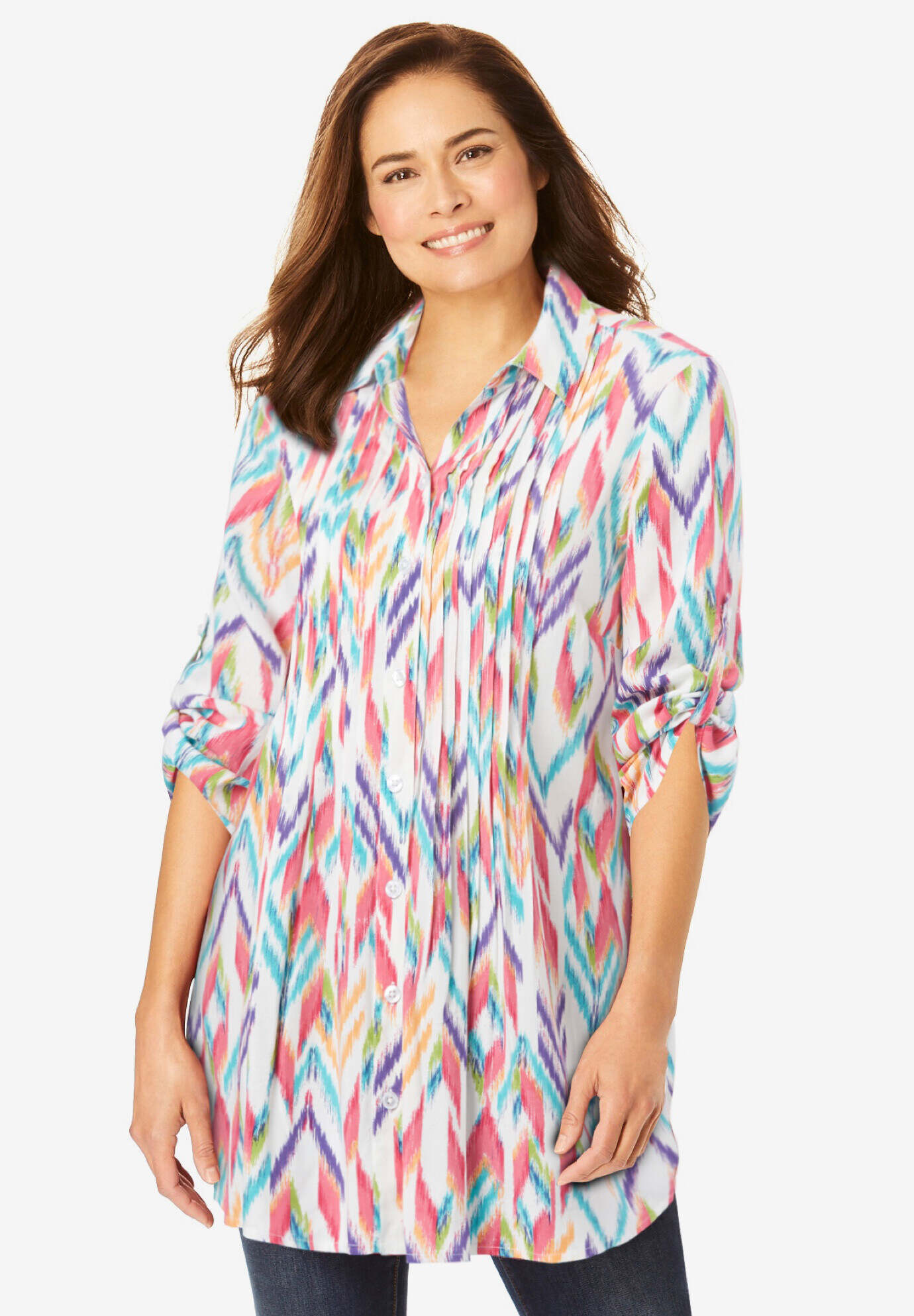 Pintucked Tunic Blouse
