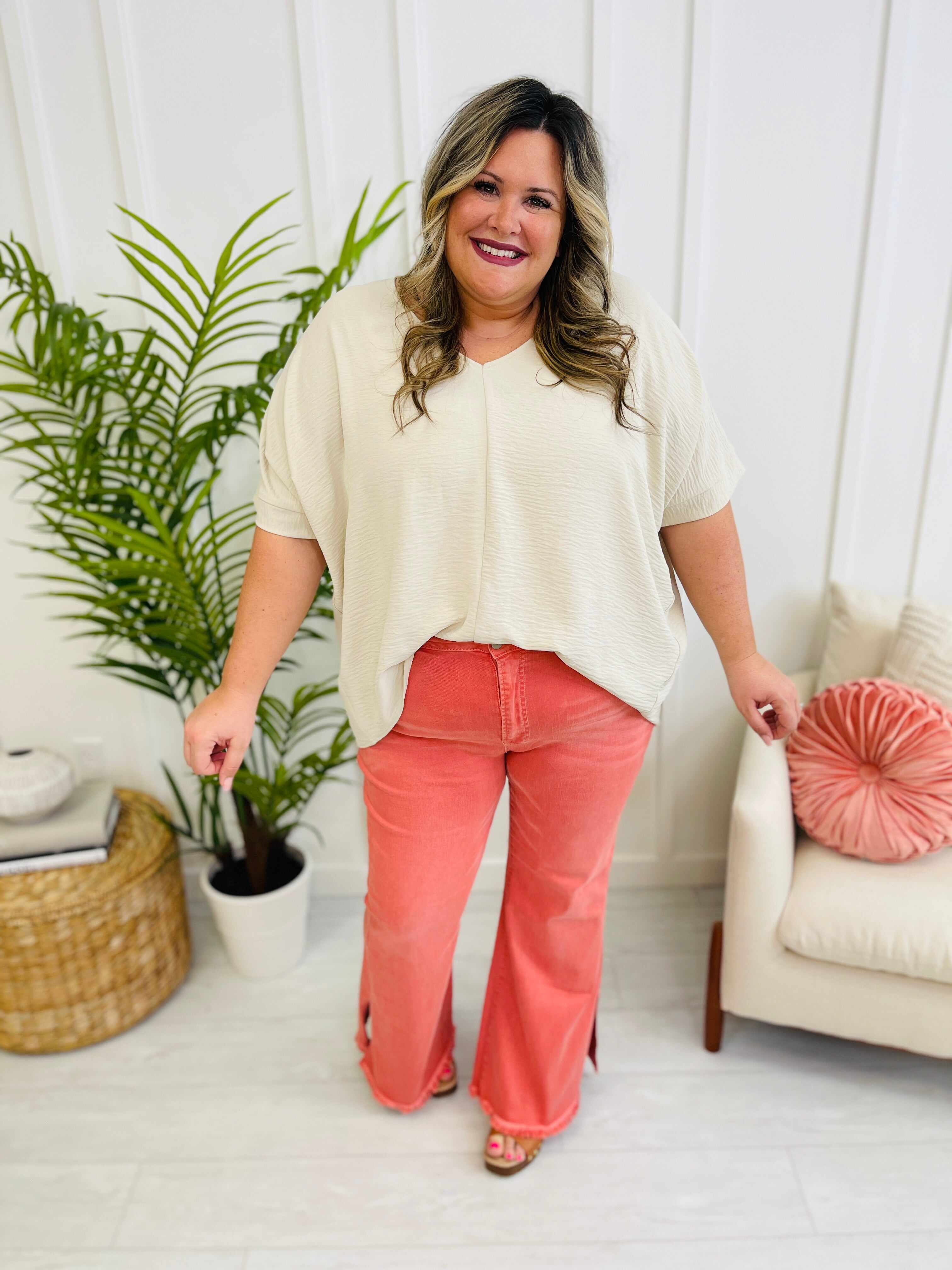 Risen REG/CURVY You're a Peach Flare Jeans