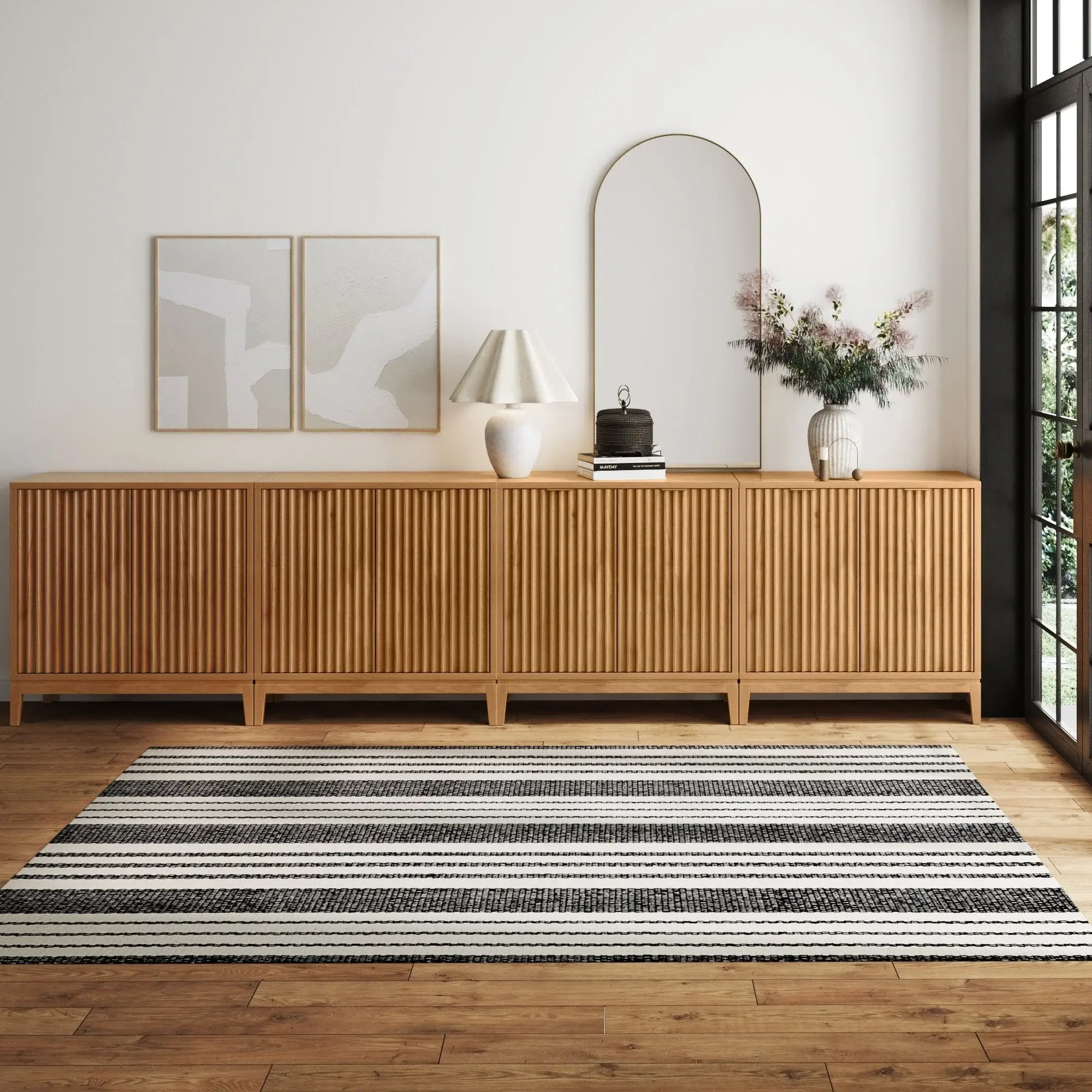 Jasper Modern Sideboard, Kitchen Storage Cabinet with Fluted Doors