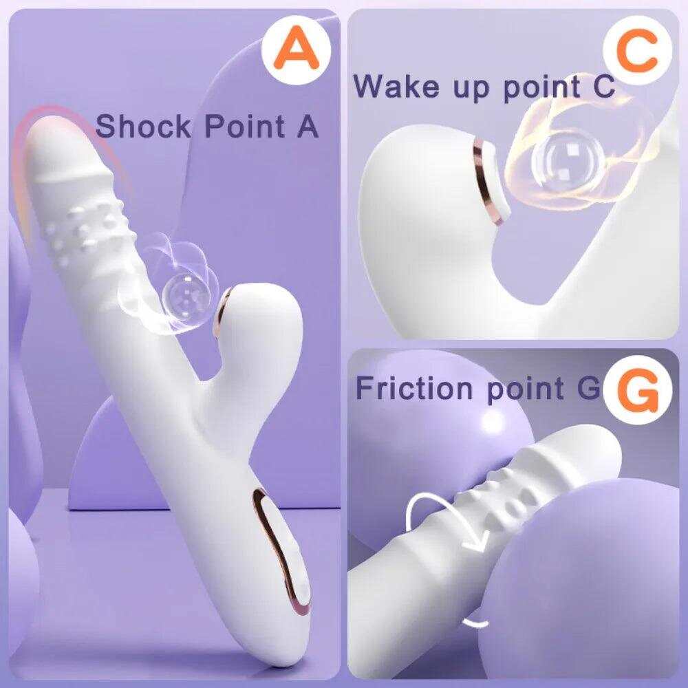 Multifunctional Suction & Licking Dildo – Thrusting Vibration Anal & Vaginal Stimulator
