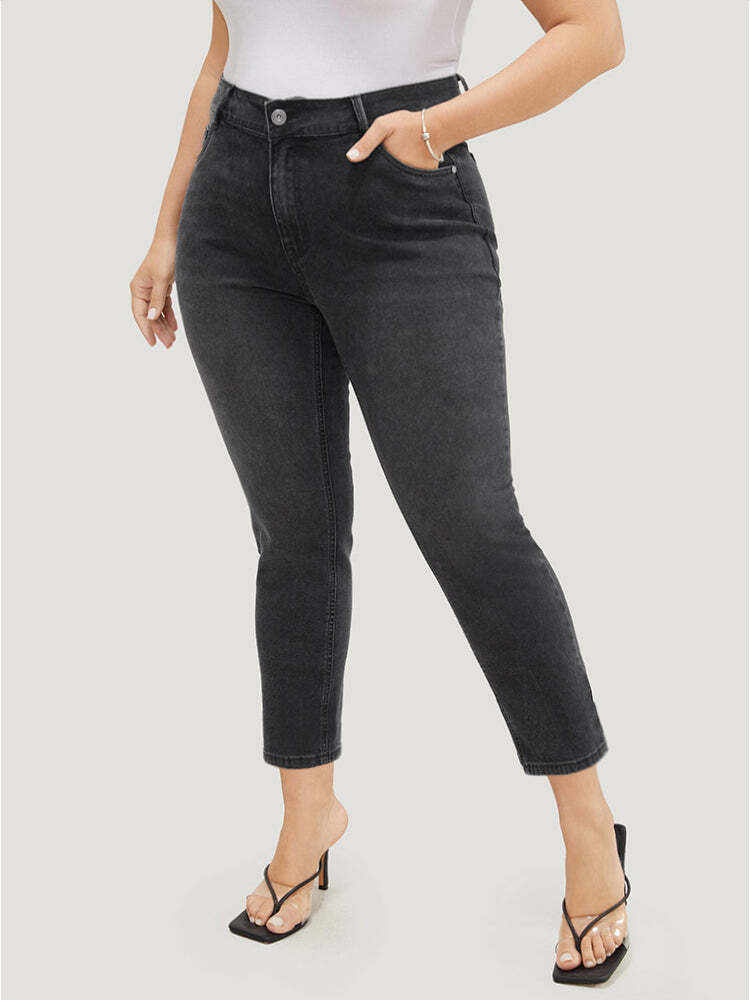 Skinny Very Stretchy High Rise Black Wash Jeans