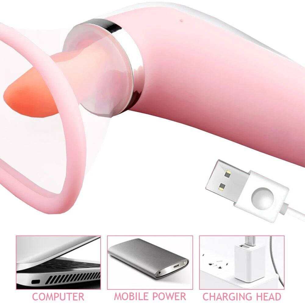 PASSION PULSE ADULT Heating Dildo with Licking & Clitoris Sucker
