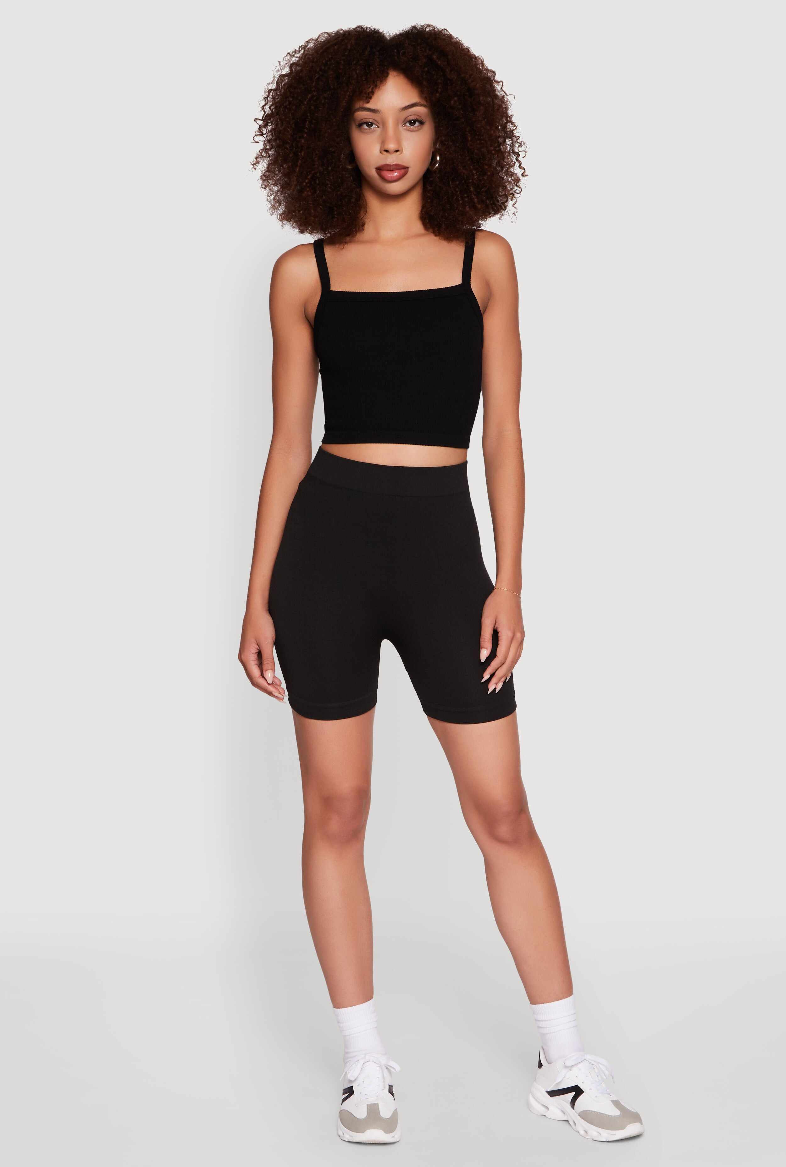 Trendy Seamless Mid Rise Biker Shorts