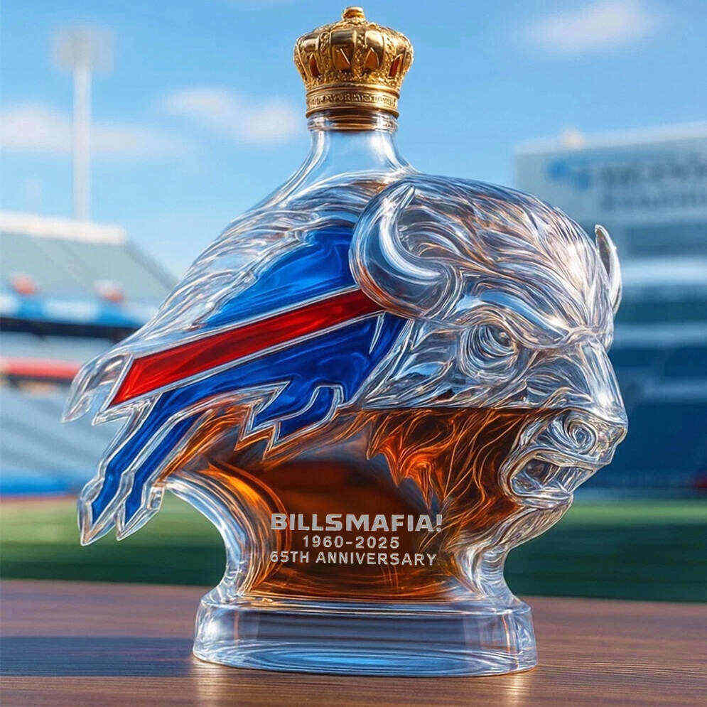 Buffalo Bills 65th Anniversary Whiskey Bottle