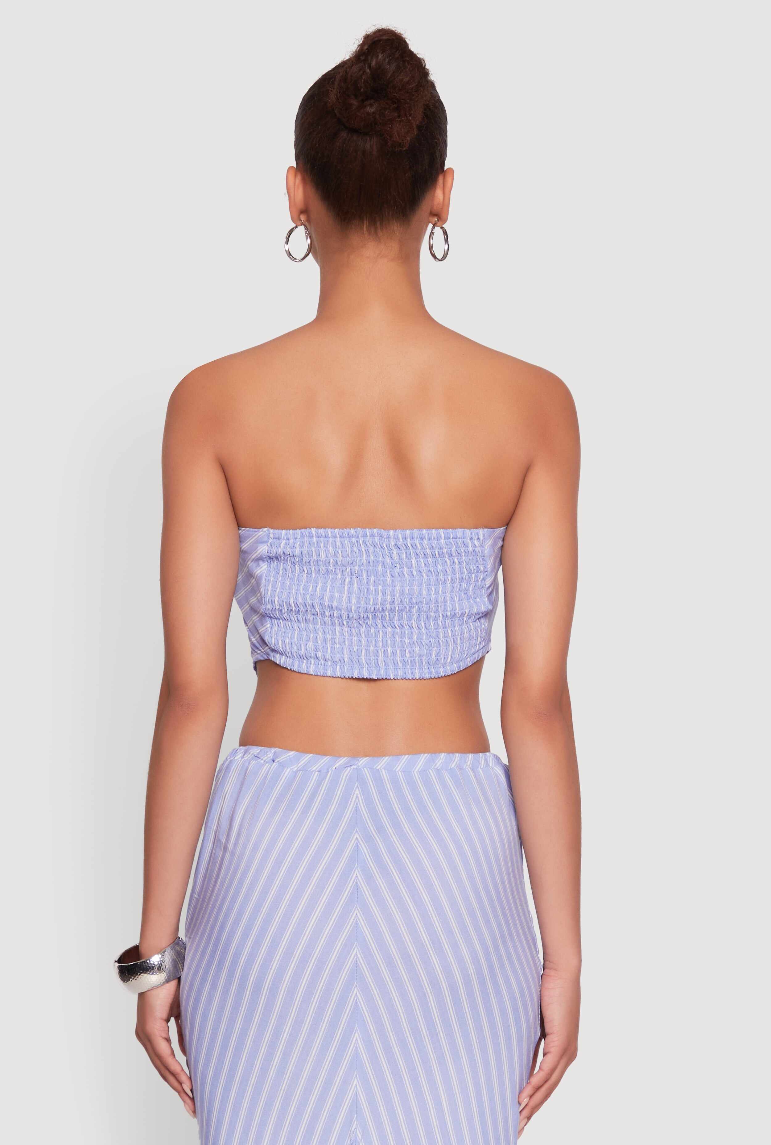 Patterned Hanky Hem Tube Top