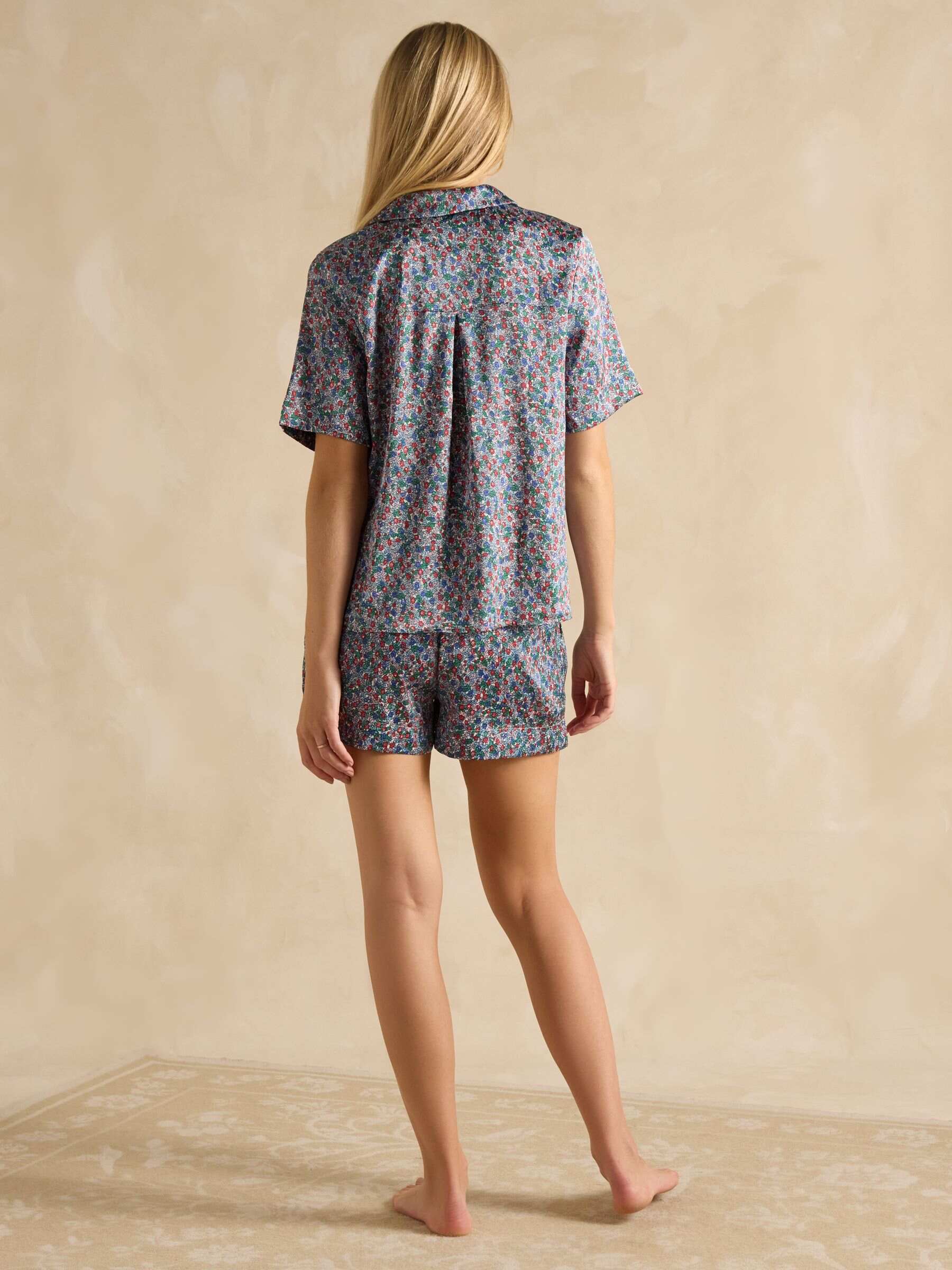 Natalia Blue Satin Short Pyjama Set