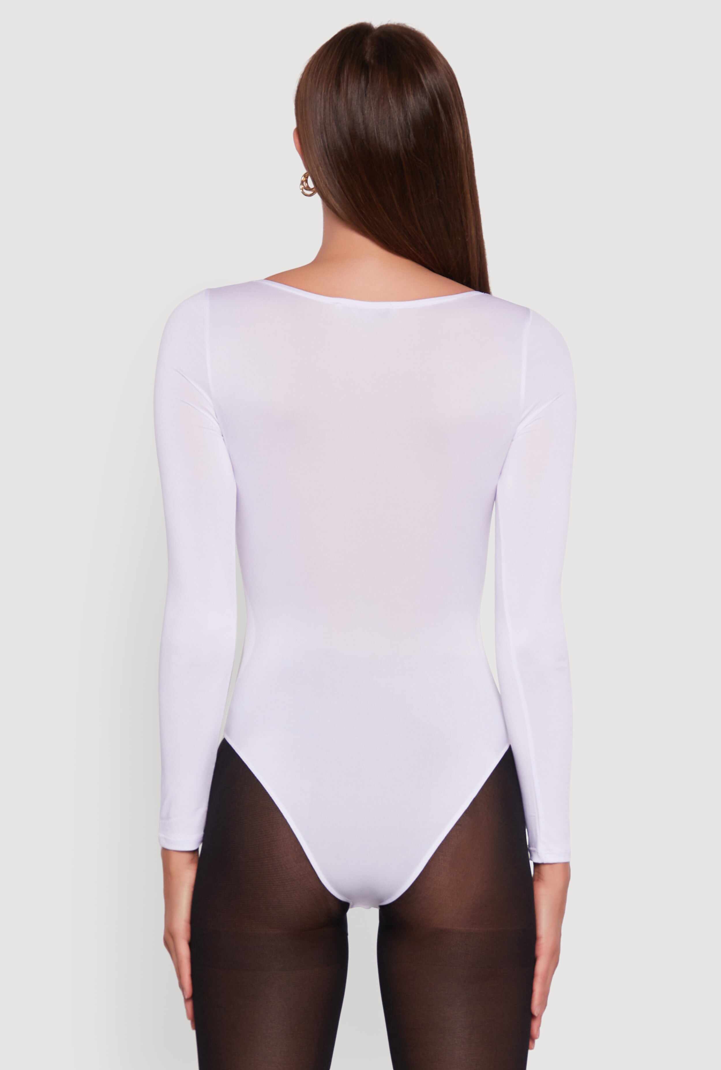 Scoop Neck Long Sleeve Bodysuit
