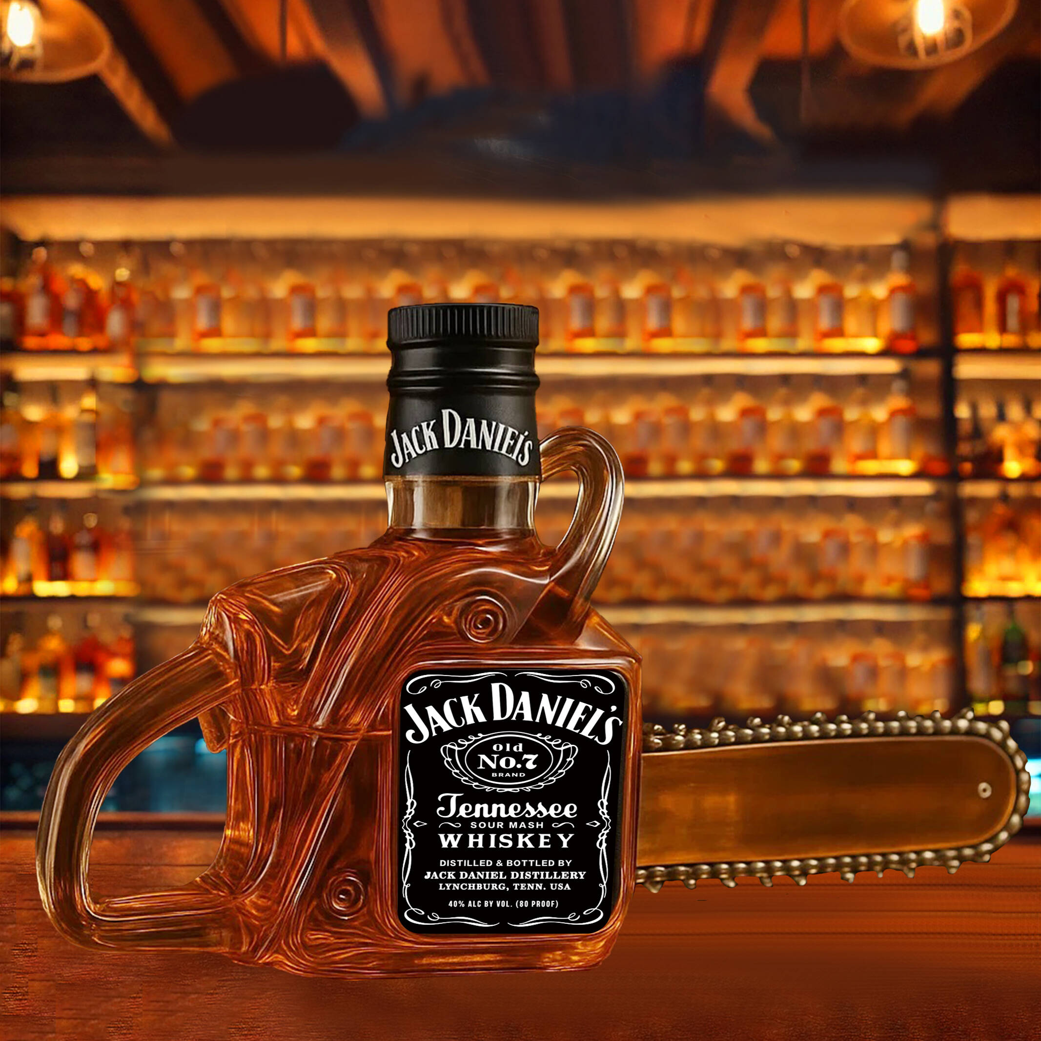 Chainsaw Whiskey Bottle