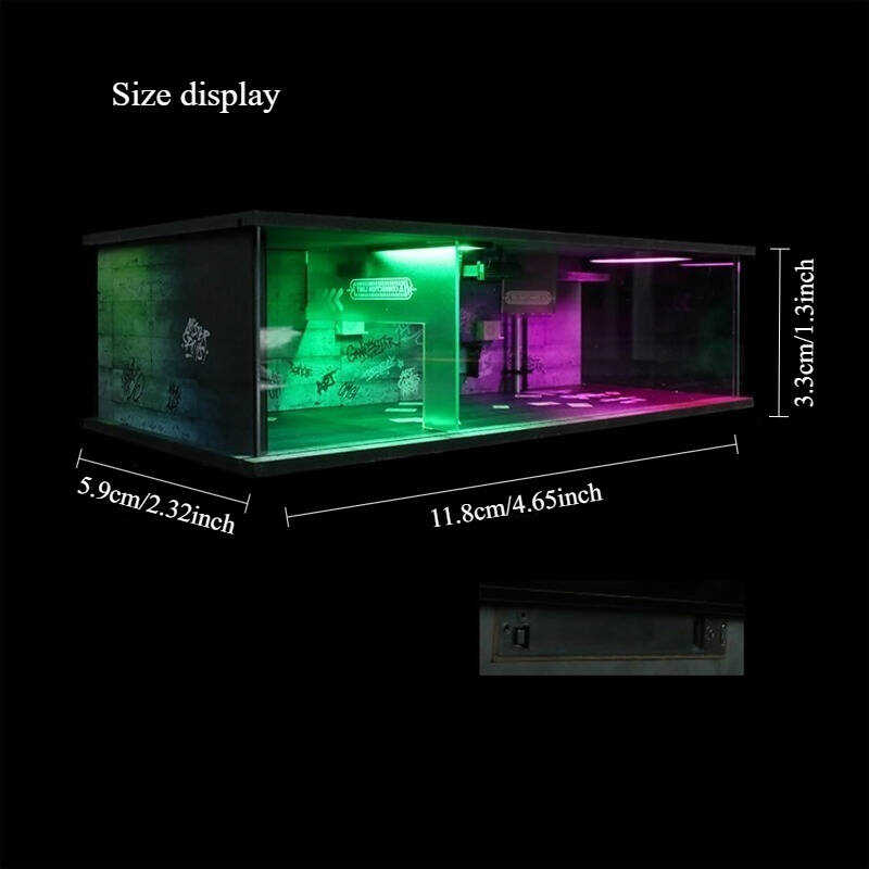 1:64 Scale Night City Street Diorama Display Case with LED Lighting – Premium Dust-Proof Showcase for Diecast Cars