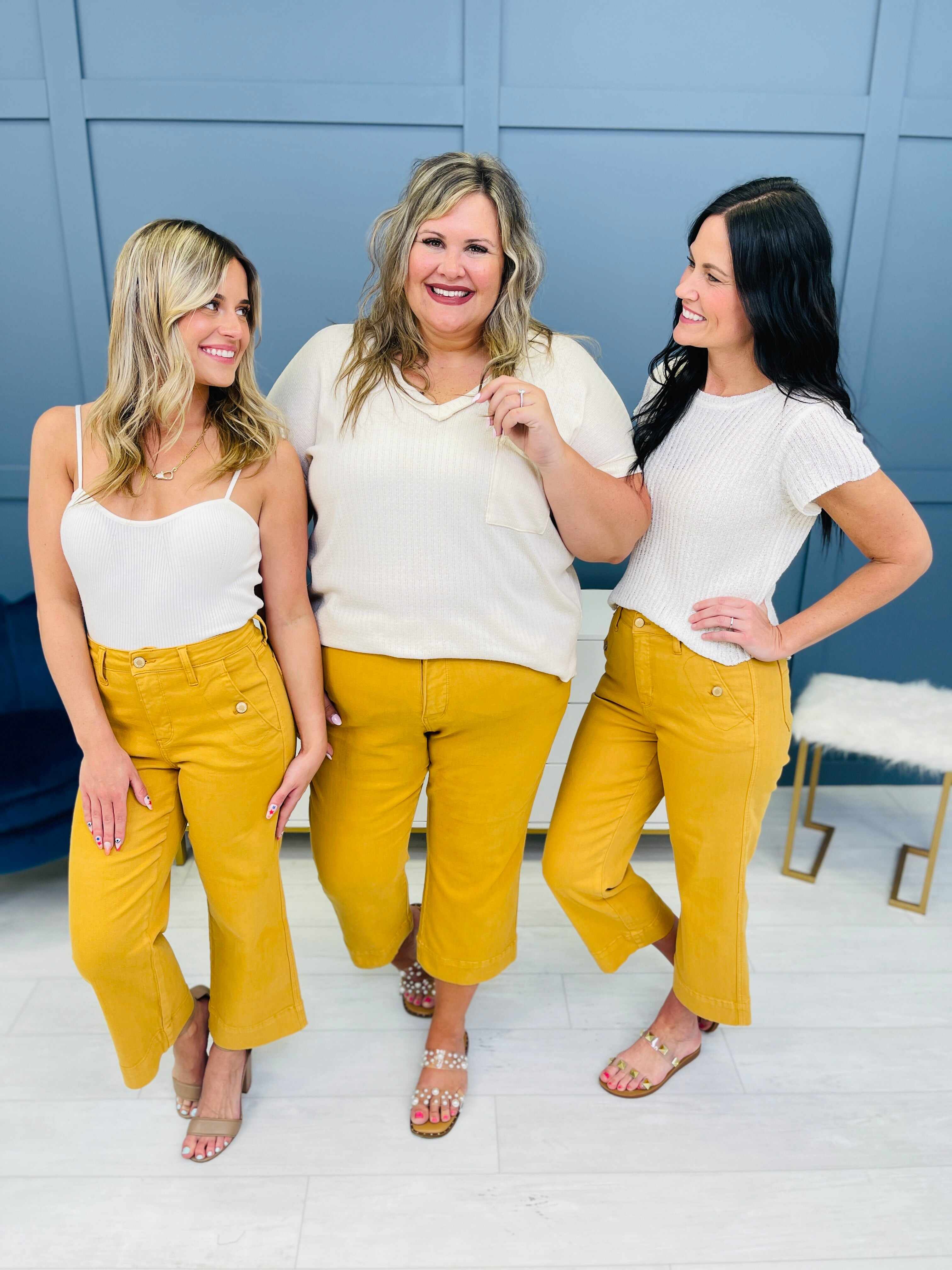 REG/CURVY You Are My Sunshine Cropped Wide Leg Jeans