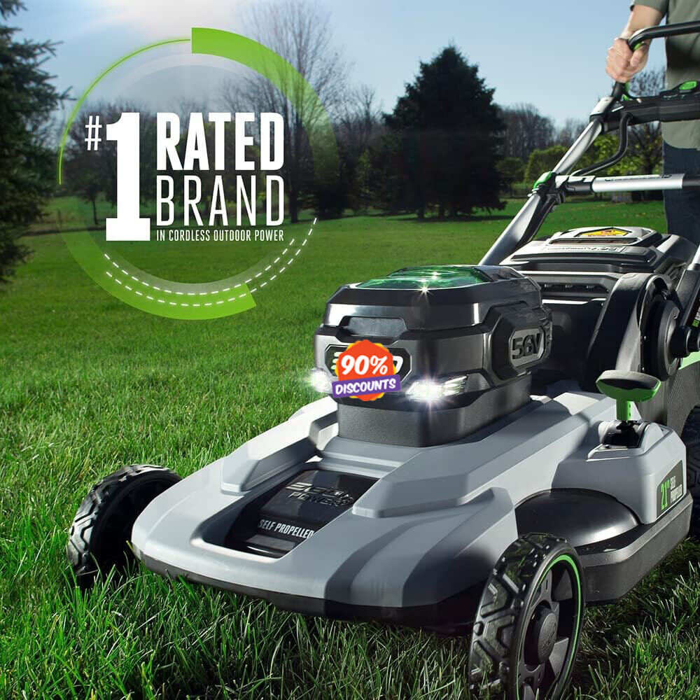 Power+ LM2102SP-A 21-Inch 56-Volt Lithium-ion Self-Propelled Cordless Lawn Mower (2) 4.0Ah Battery and Rapid Charger Included,Black