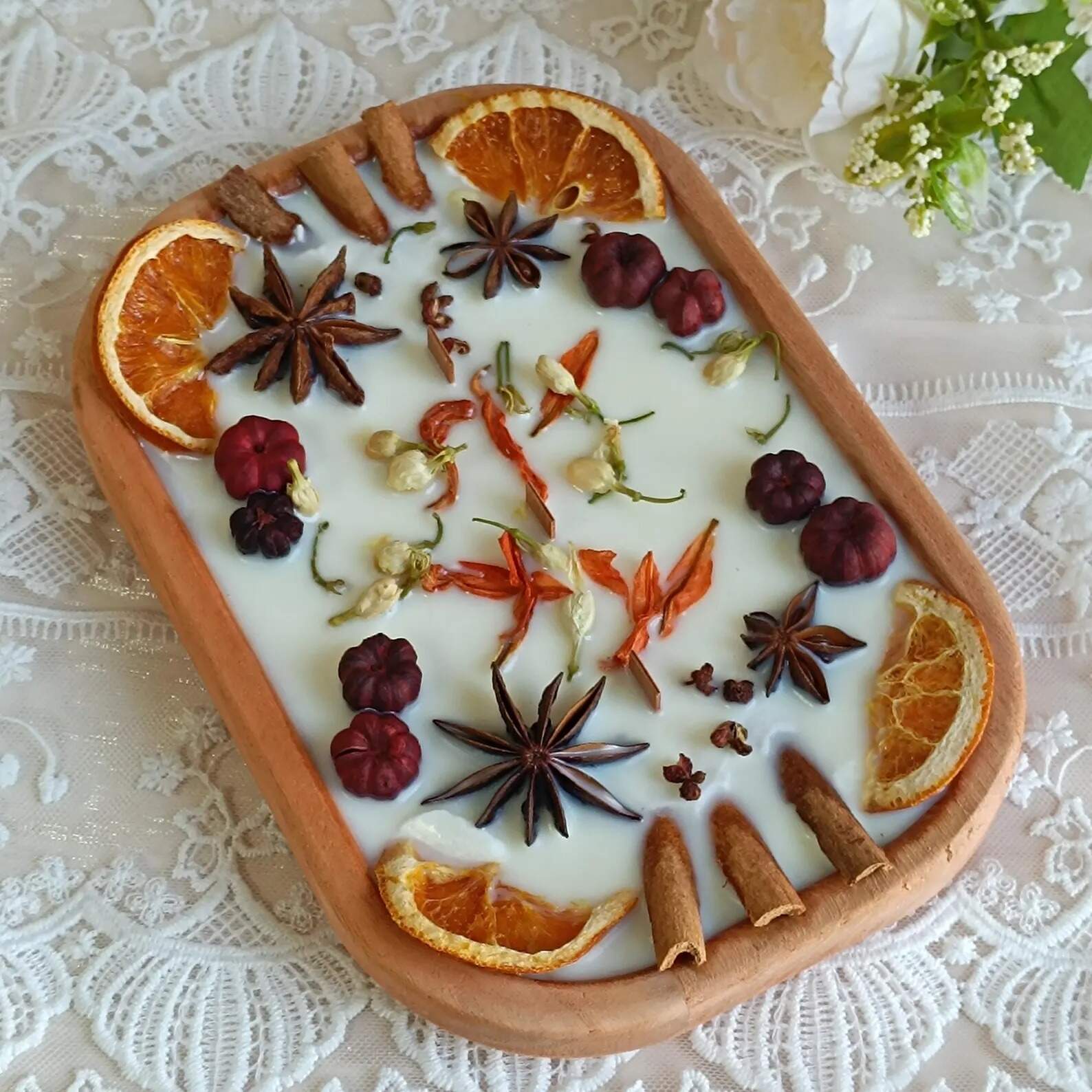 Spiced Orange Cinnamon Chai Dough Bowl Candle