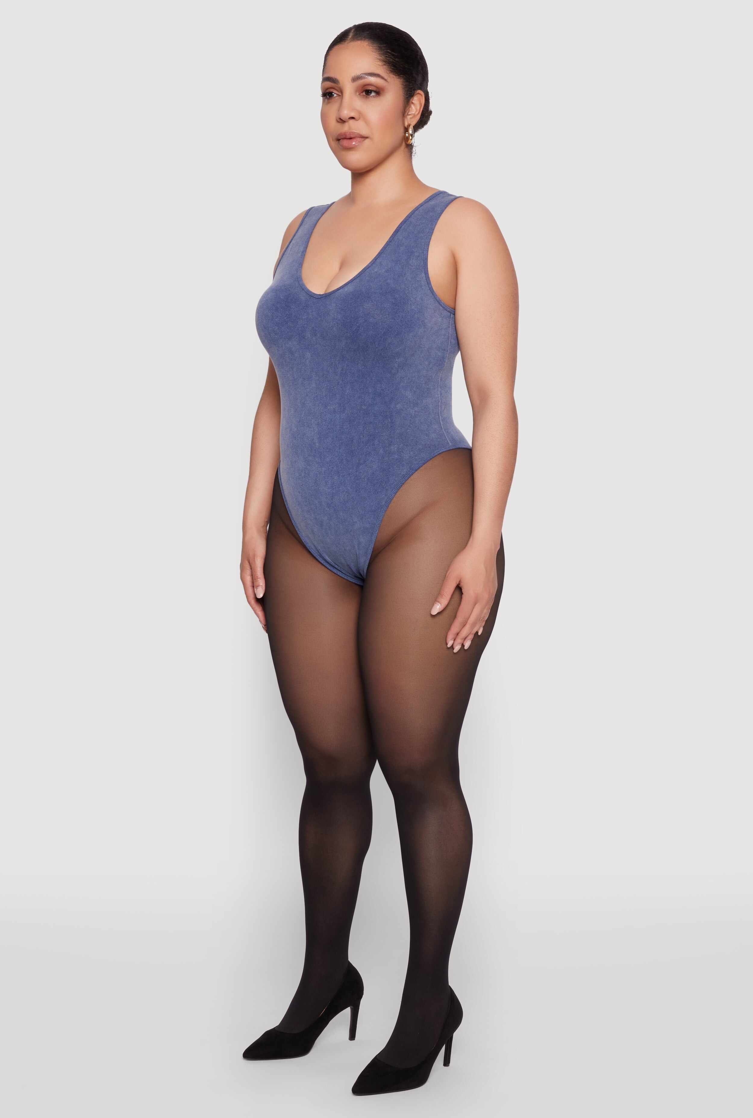 Plus Size Mineral Wash Tank Bodysuit